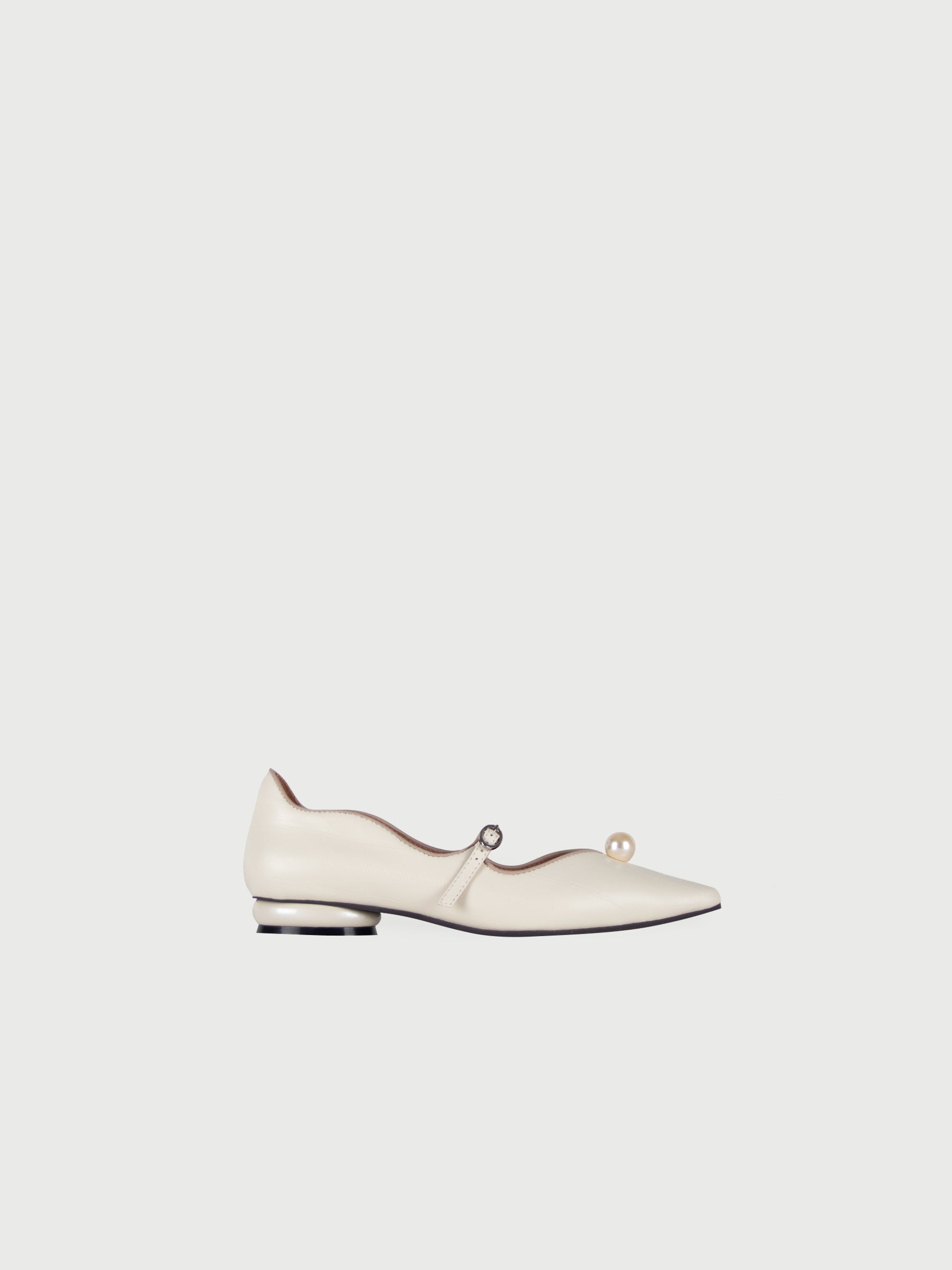 Aubrey 𖠁 Square Pointed Toe Metal Bubble Mary Jane Flats