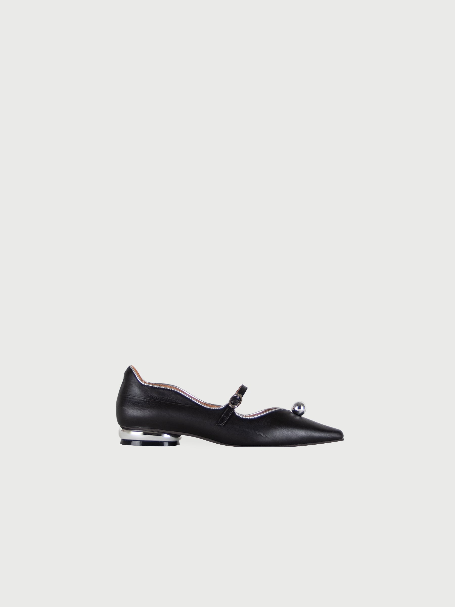 Aubrey 𖠁 Square Pointed Toe Metal Bubble Mary Jane Flats