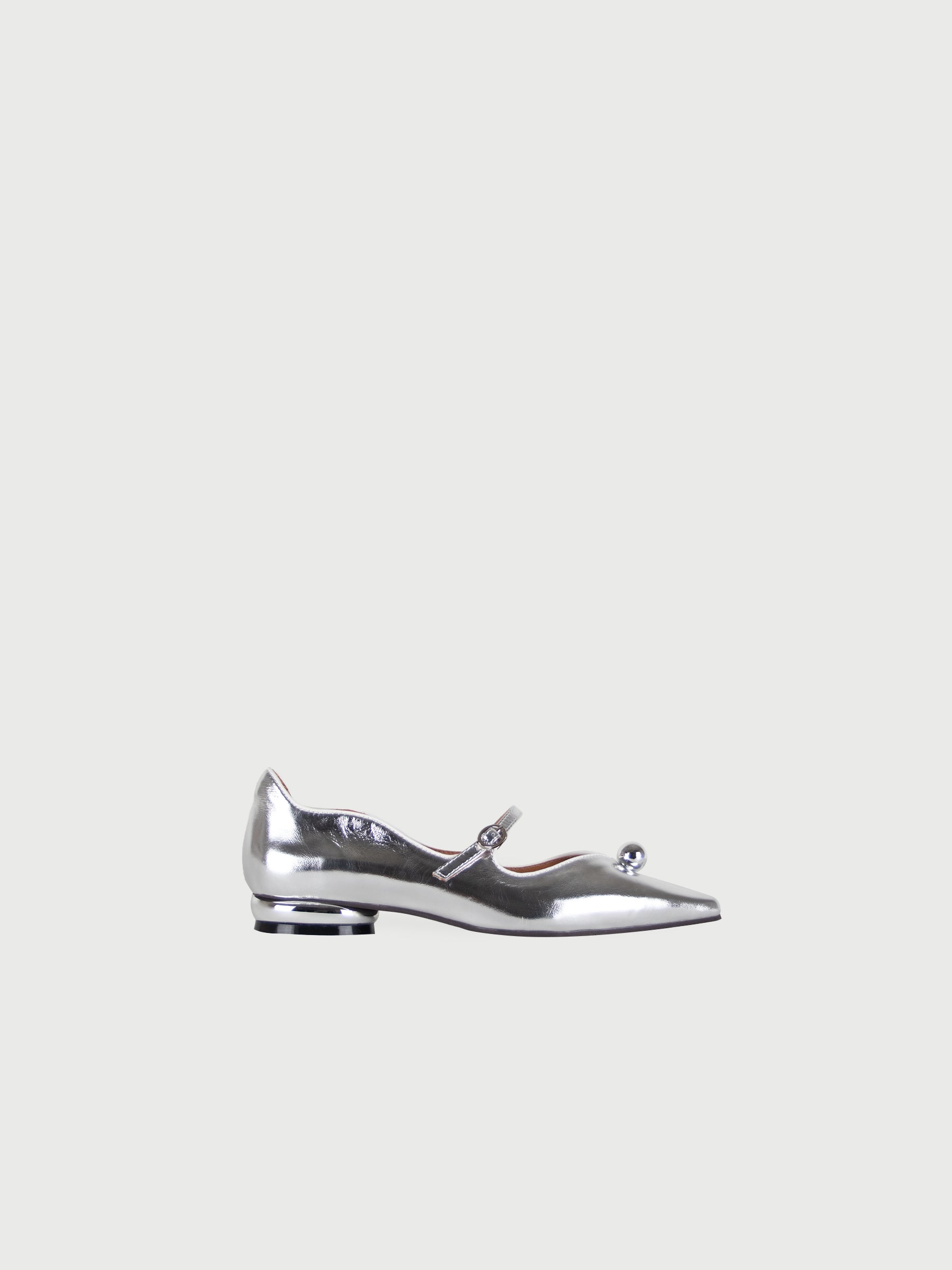 Aubrey 𖠁 Square Pointed Toe Metal Bubble Mary Jane Flats
