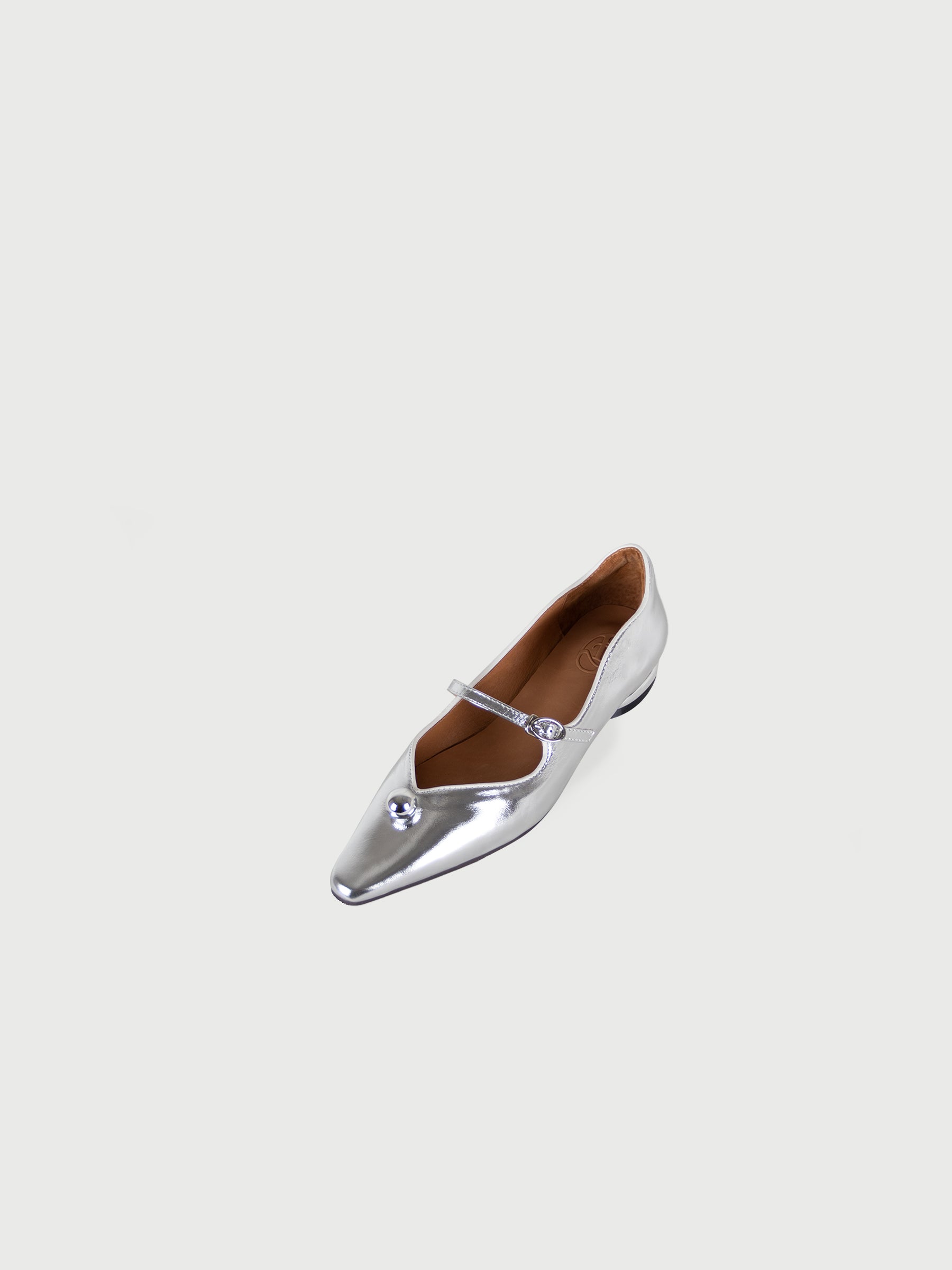 Aubrey 𖠁 Square Pointed Toe Metal Bubble Mary Jane Flats