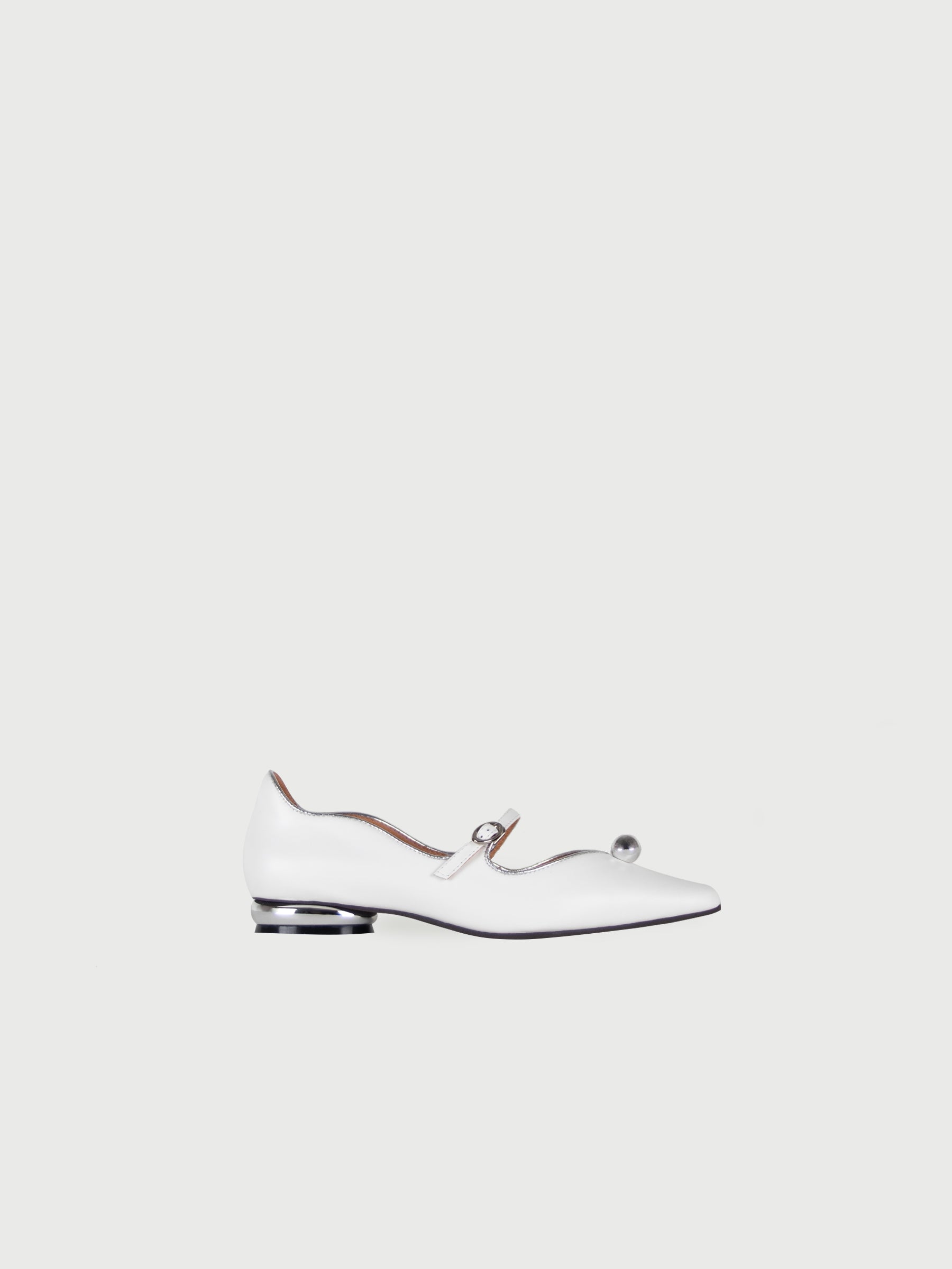 Aubrey 𖠁 Square Pointed Toe Metal Bubble Mary Jane Flats