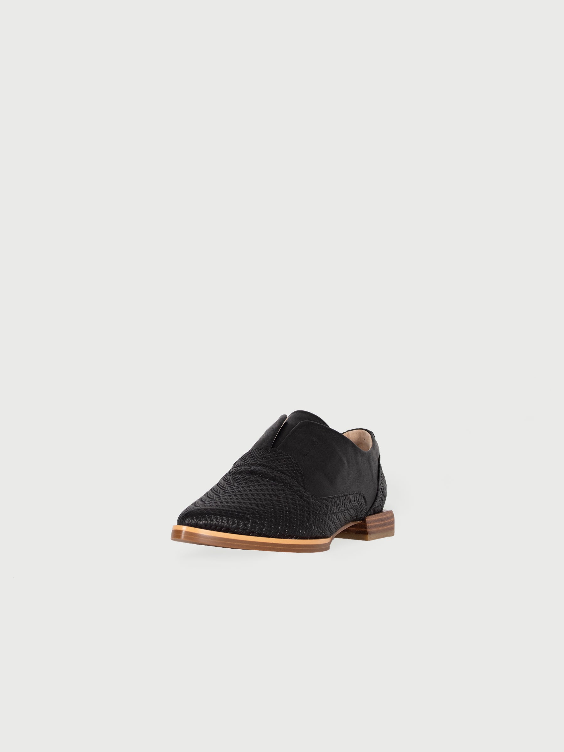 Mixed-Leather Almond Loafers