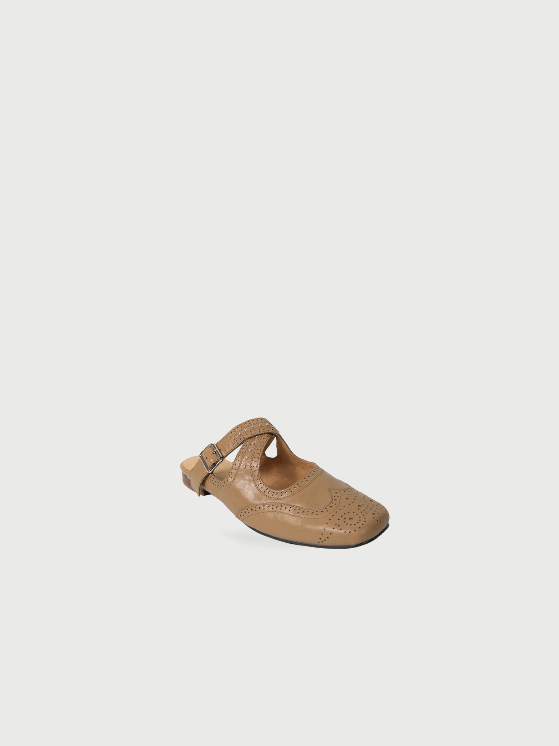 Joanne || Square-Toe Laser-cut Cross Strap Mules