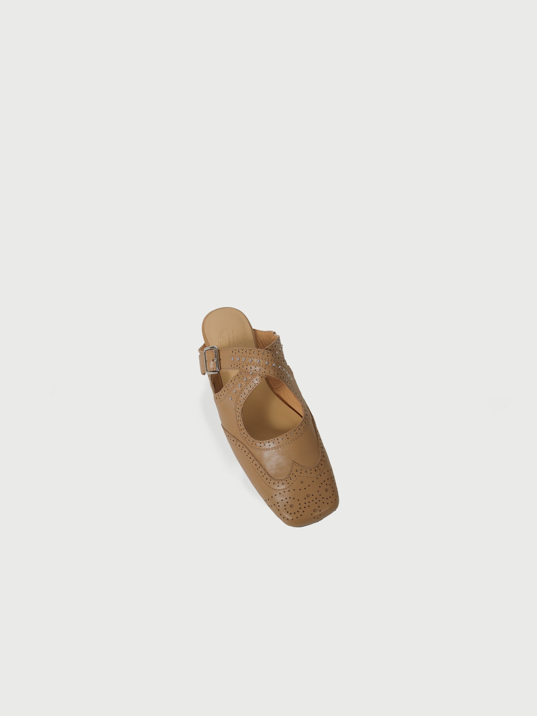 Joanne || Square-Toe Laser-cut Cross Strap Mules