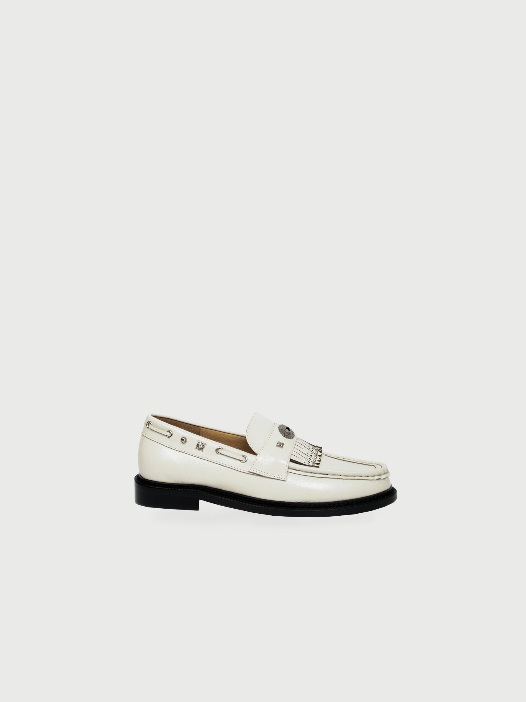 Eleby 𝄢 Laser-Cut Stud-Embellished Penny Loafer