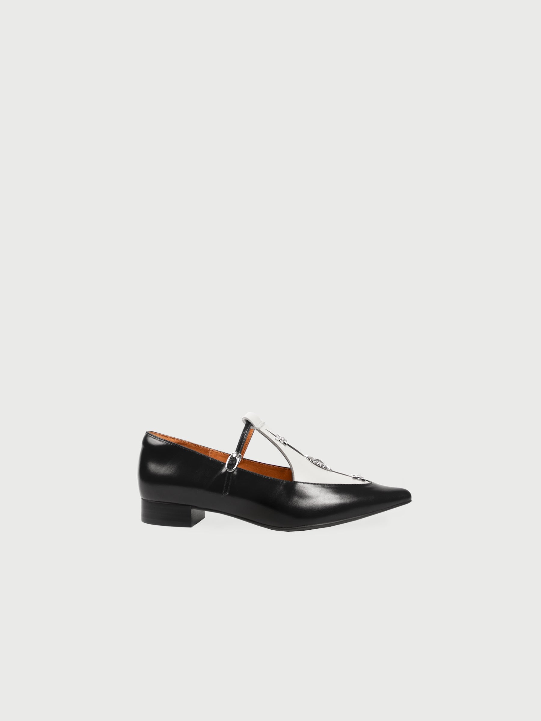 Alicent | Pointed Toe Metal Pierce Mary Jane Flats