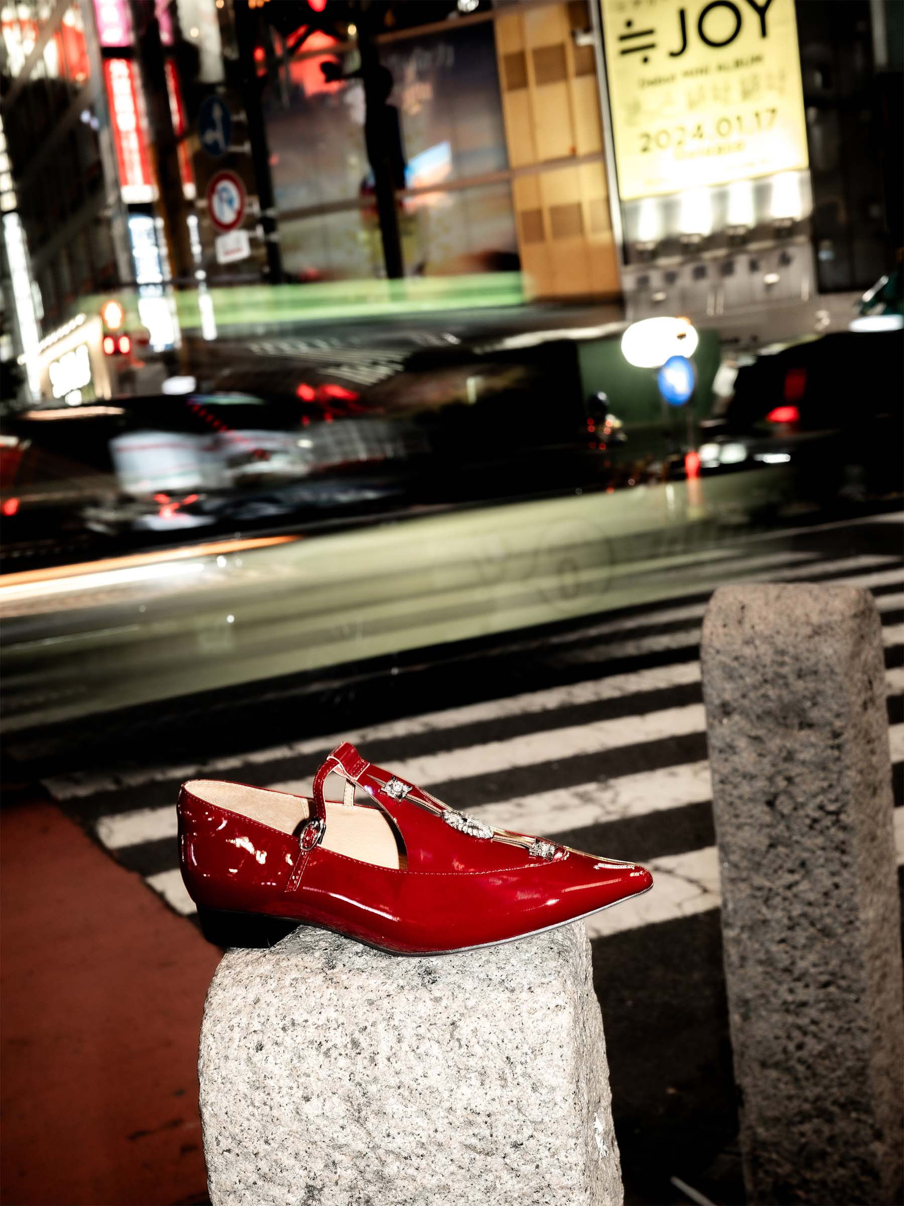 Alicent | Pointed Toe Metal Pierce Mary Jane Flats