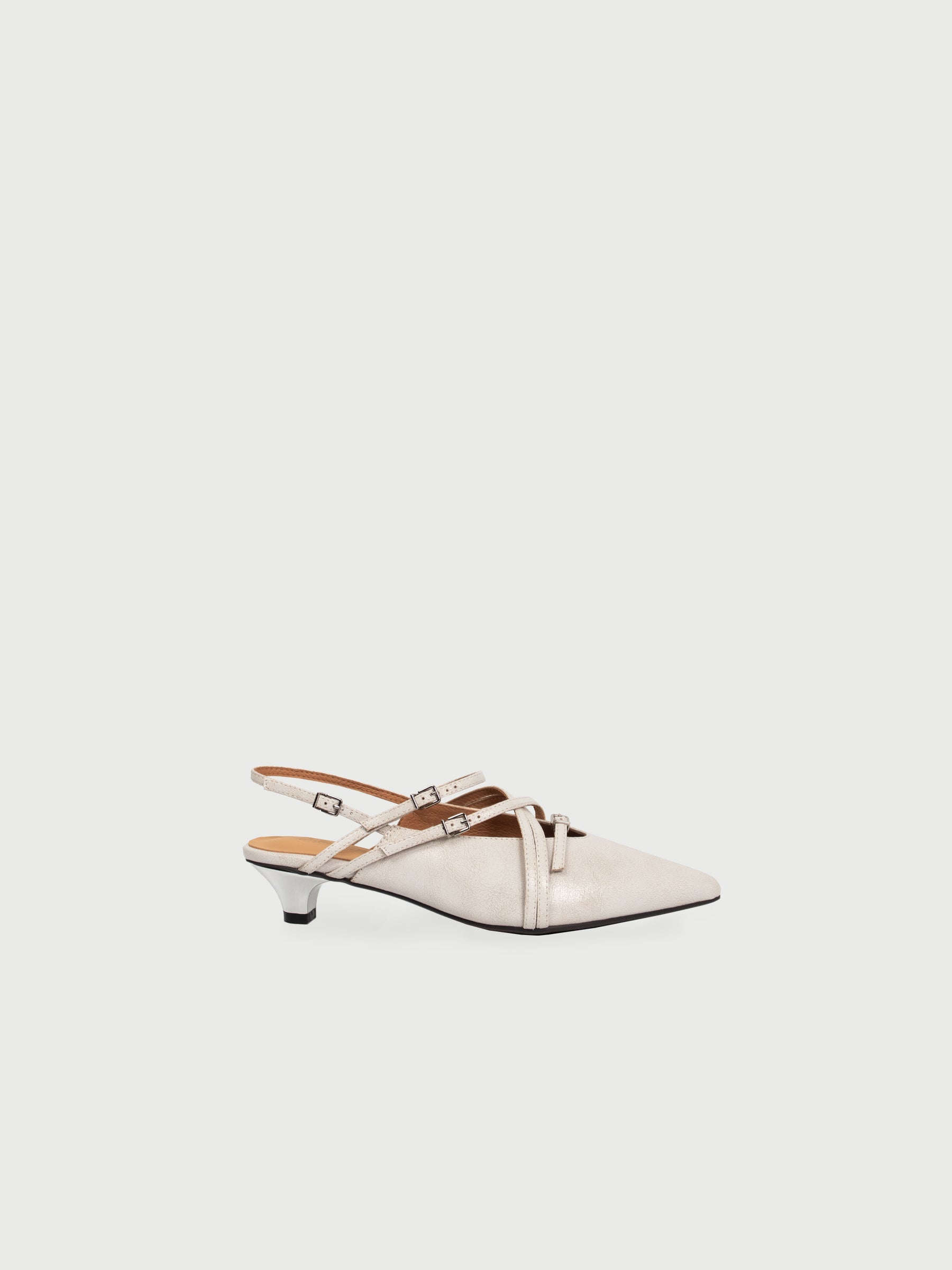 Seraphine 𖤓 Pointed Toe Multi-Strap Buckle Leather Heels