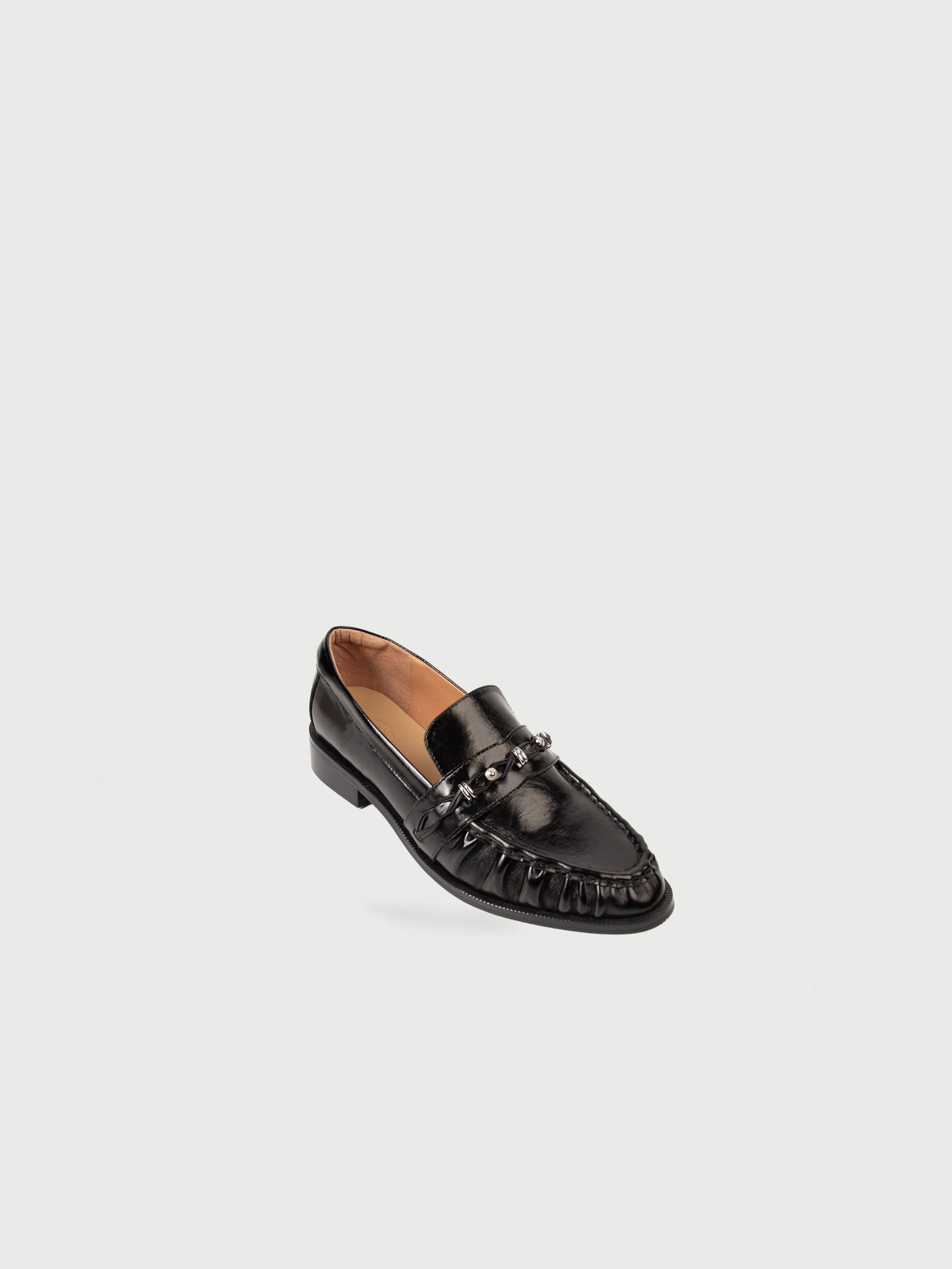Yvaine・Pleated Stud-Embellished Loafers