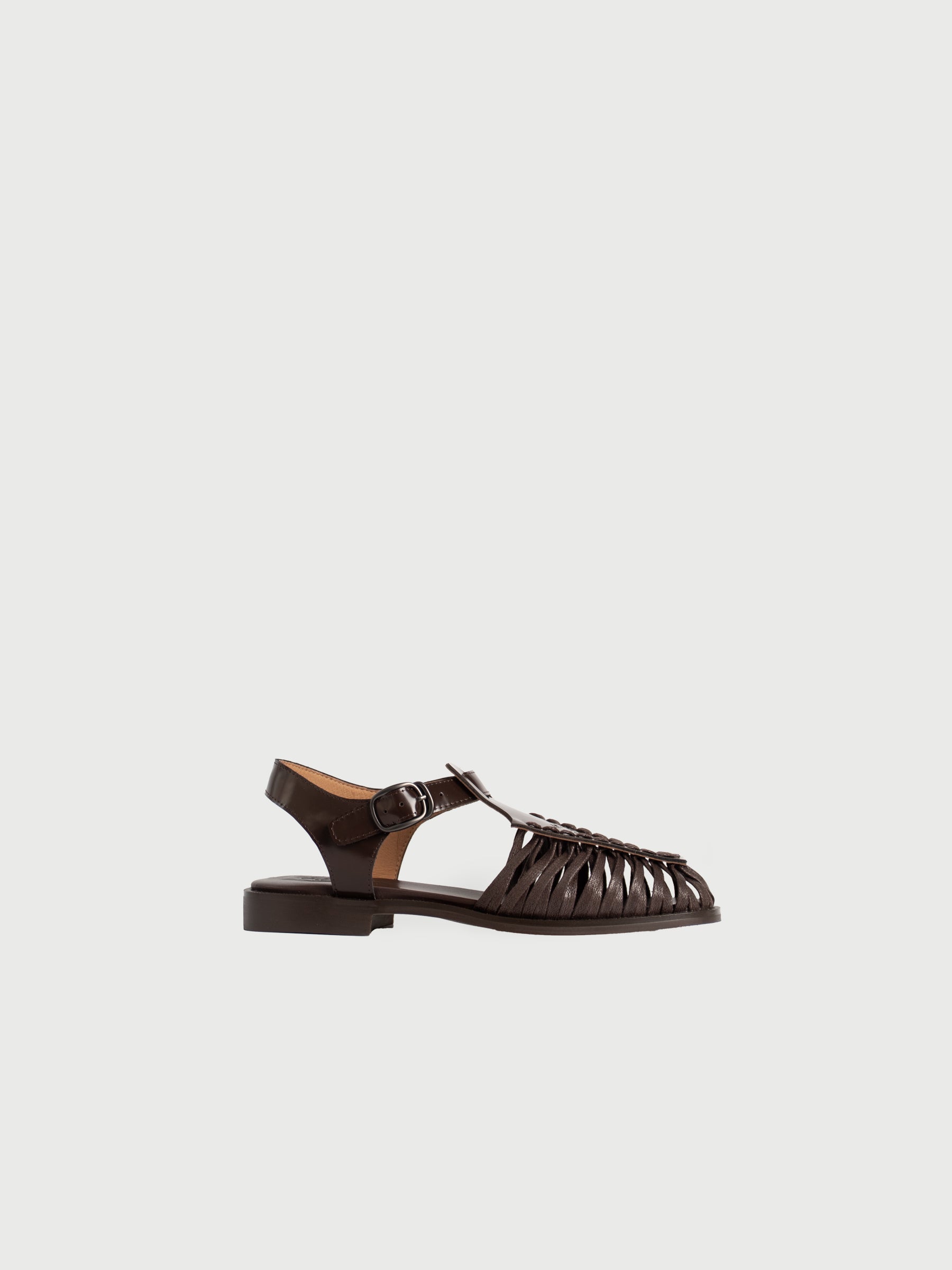 Ellis ◈ Square-Toe Laser-cut T-bar Sandal
