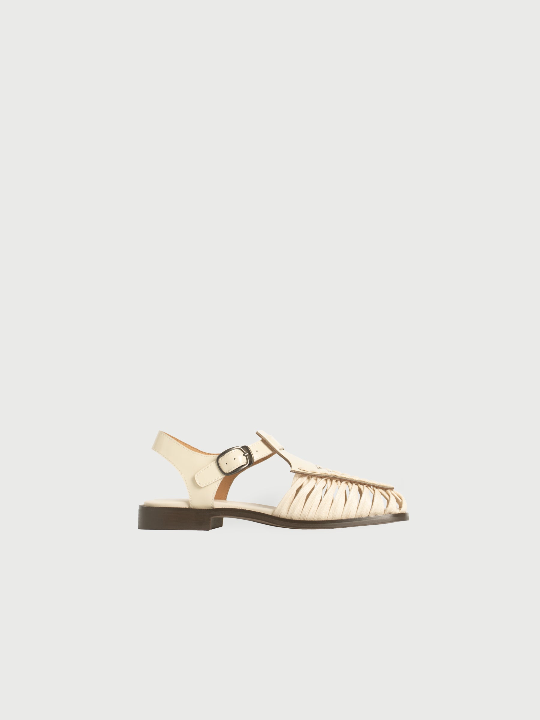 Ellis ◈ Square-Toe Laser-cut T-bar Sandal