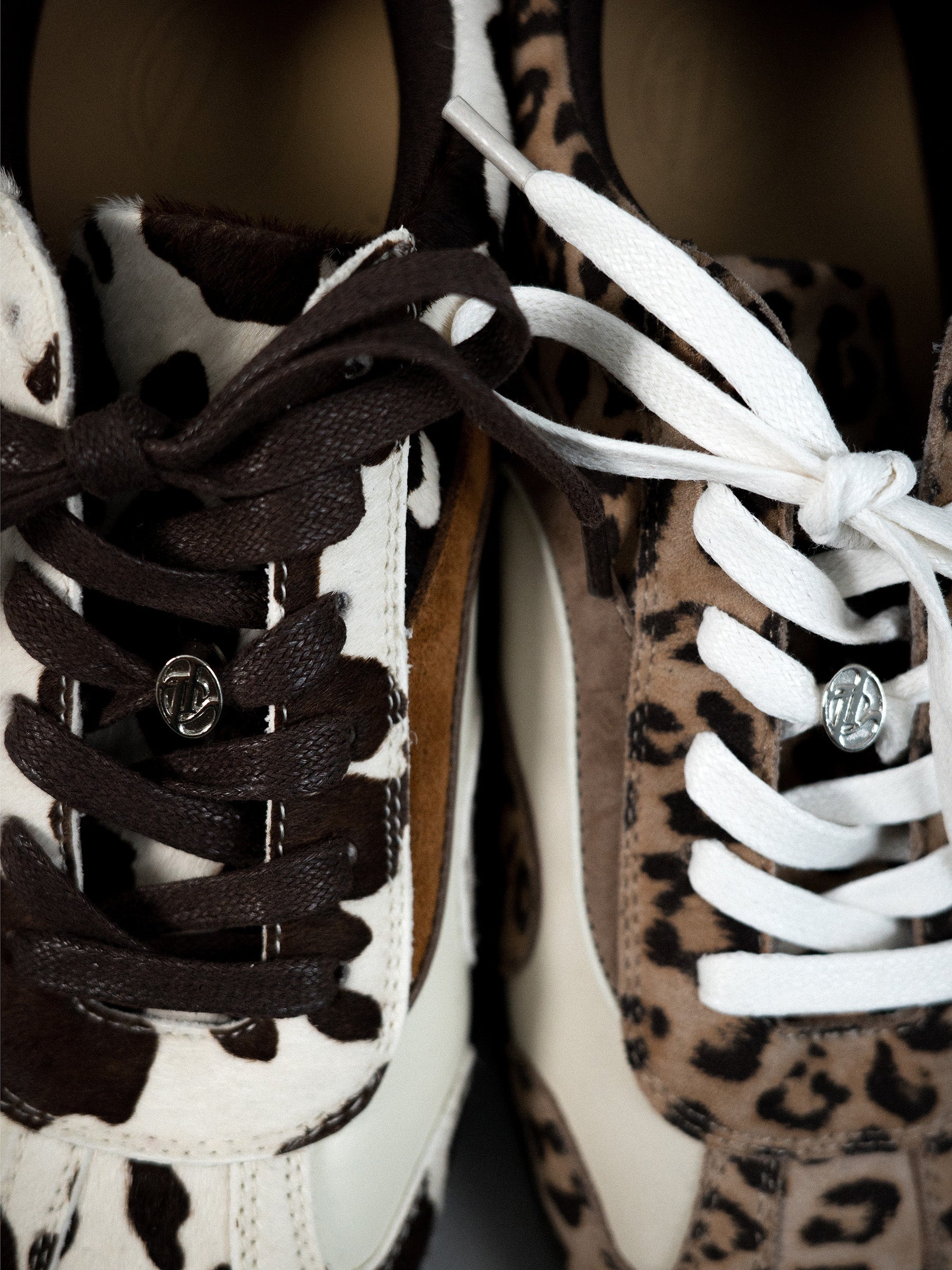 Phyllis || Animal Print Coloured Panel Sneakers
