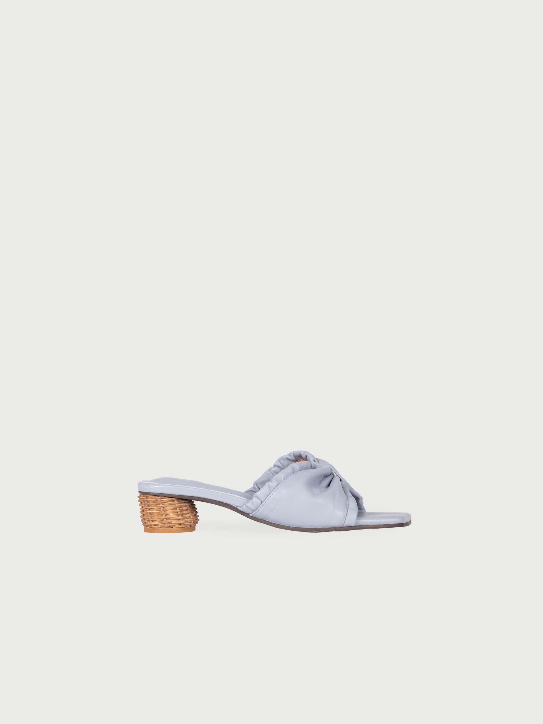 ✿ Cynthia x Leather Lab ✿ Ribbon Straw Heel Mules 蝴蝶結藤編跟涼鞋