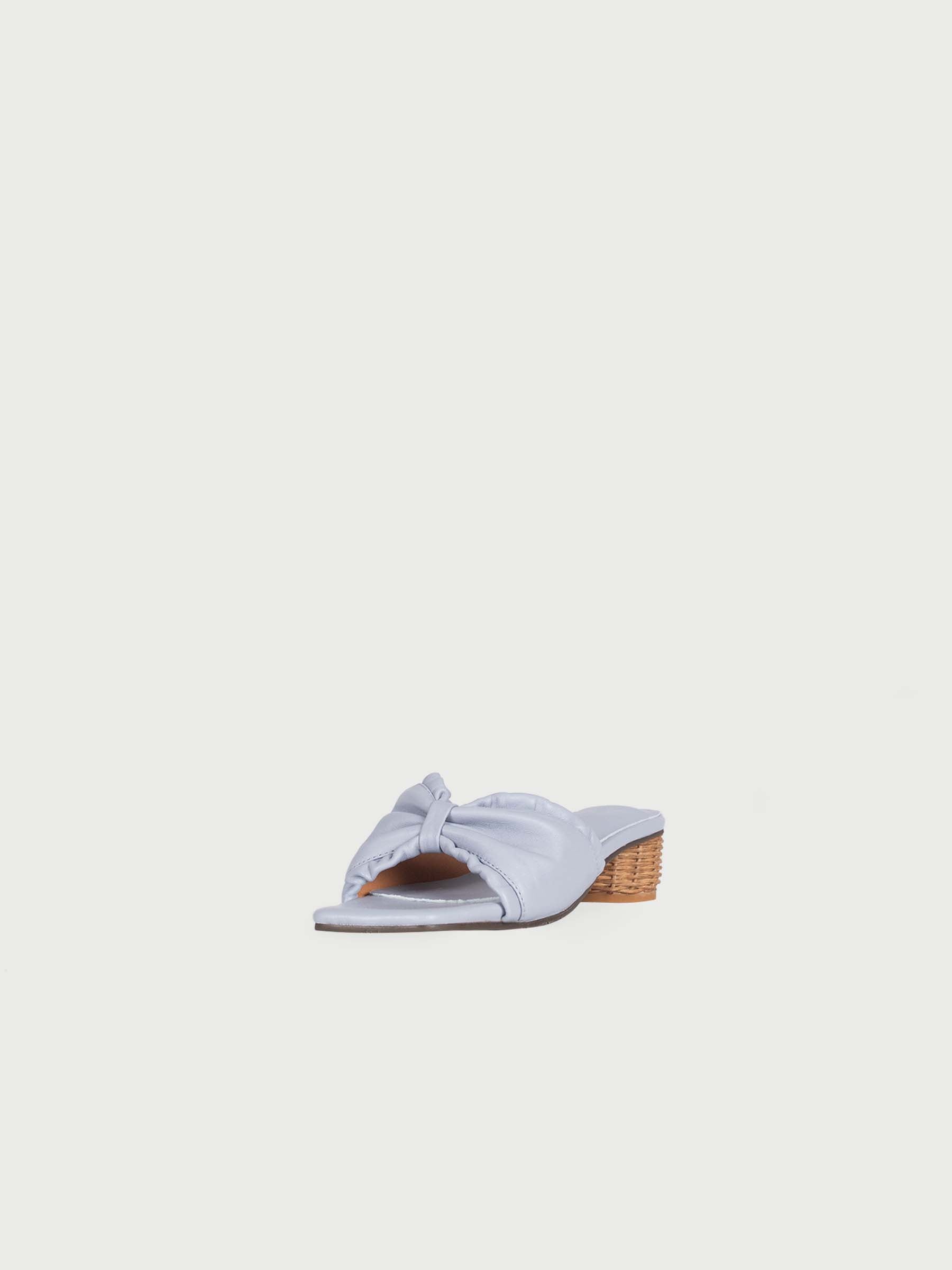 ✿ Cynthia x Leather Lab ✿ Ribbon Straw Heel Mules 蝴蝶結藤編跟涼鞋