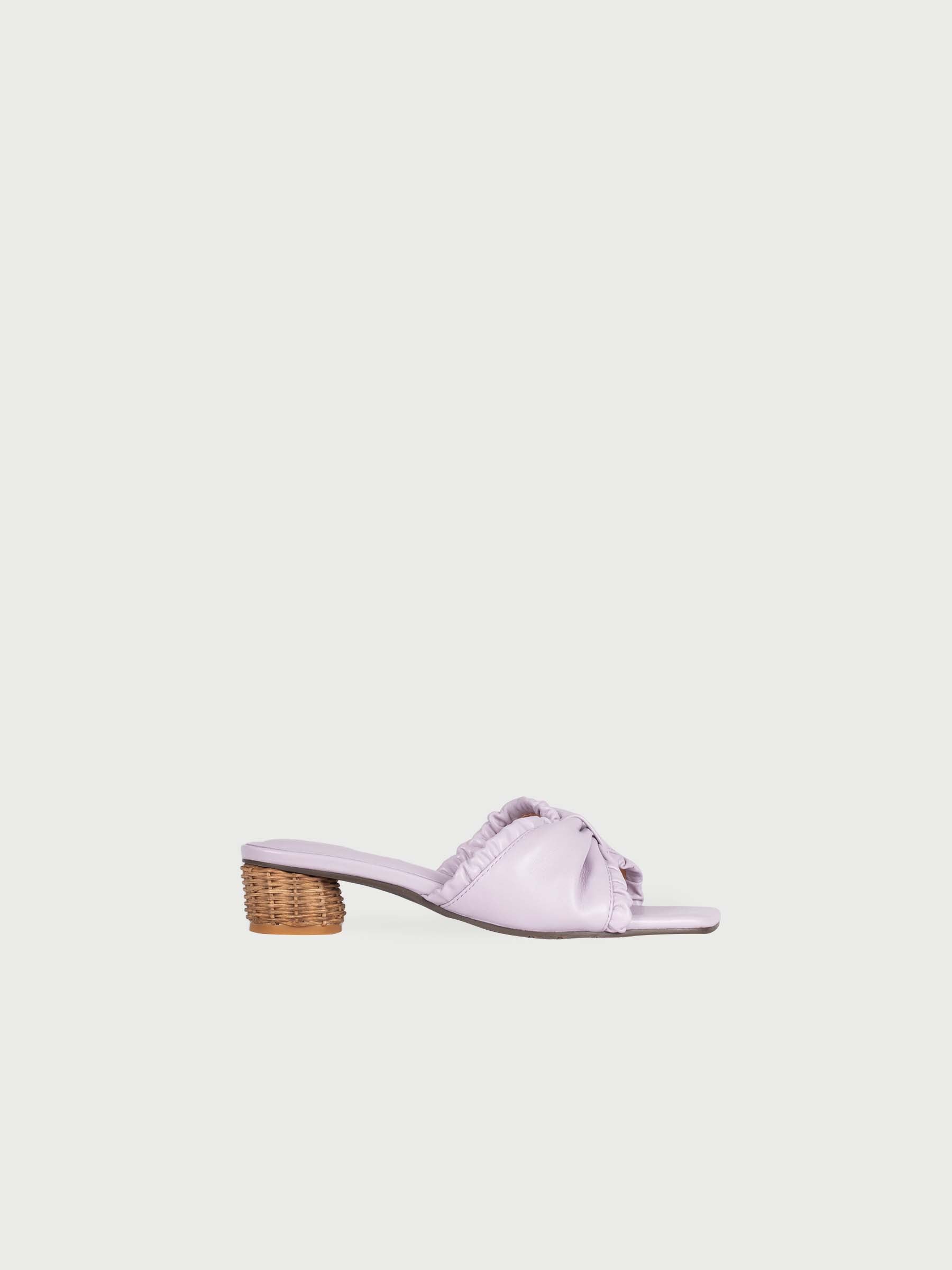 ✿ Cynthia x Leather Lab ✿ Ribbon Straw Heel Mules 蝴蝶結藤編跟涼鞋