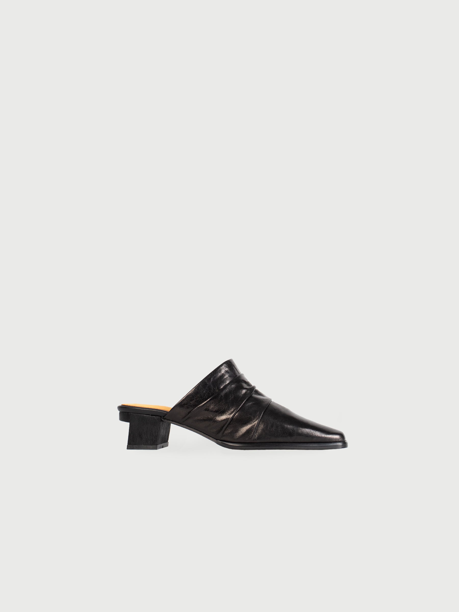 Tate ◈ Square-Toe Drapped Heels Mules