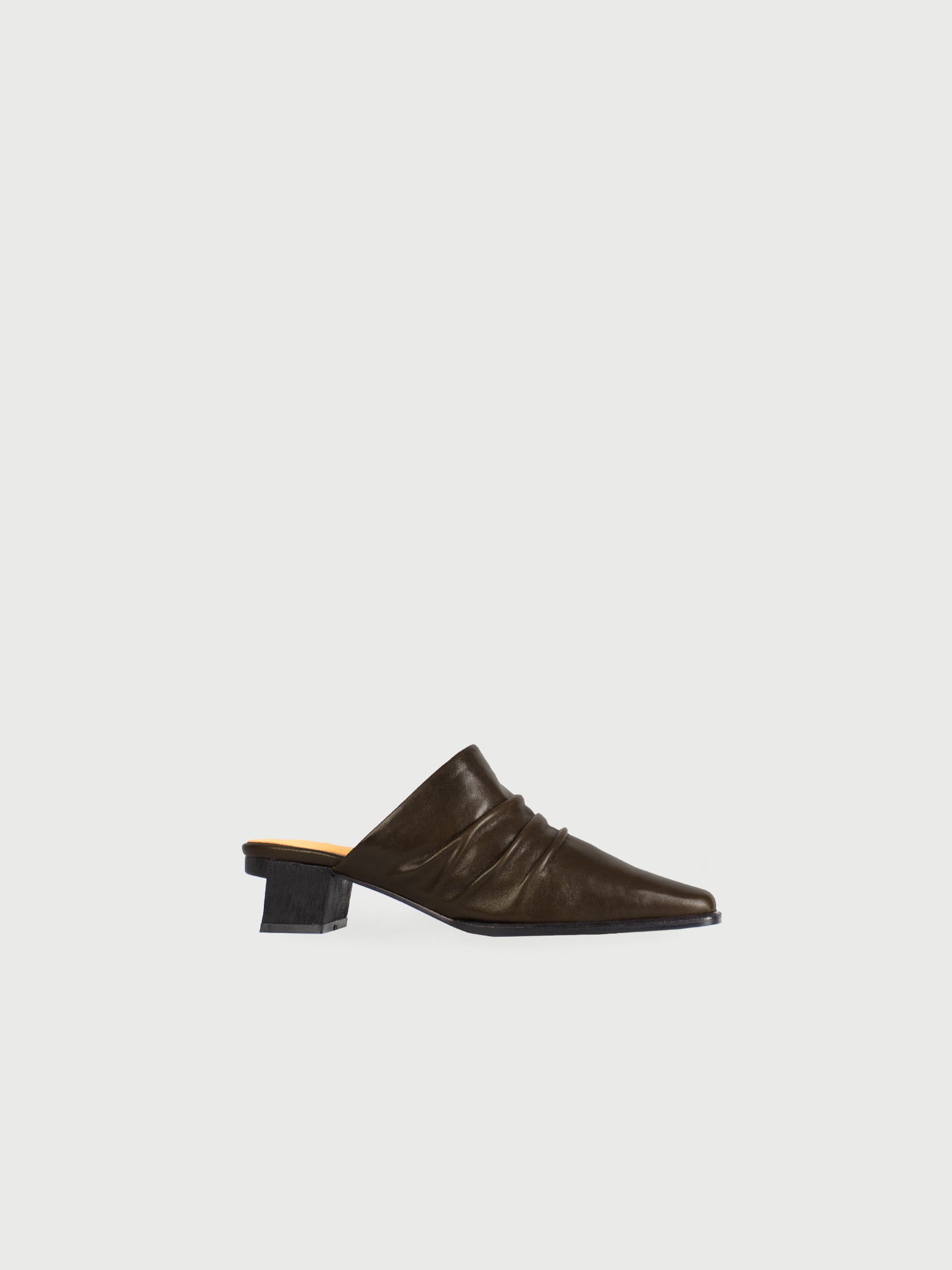 Tate ◈ Square-Toe Drapped Heels Mules