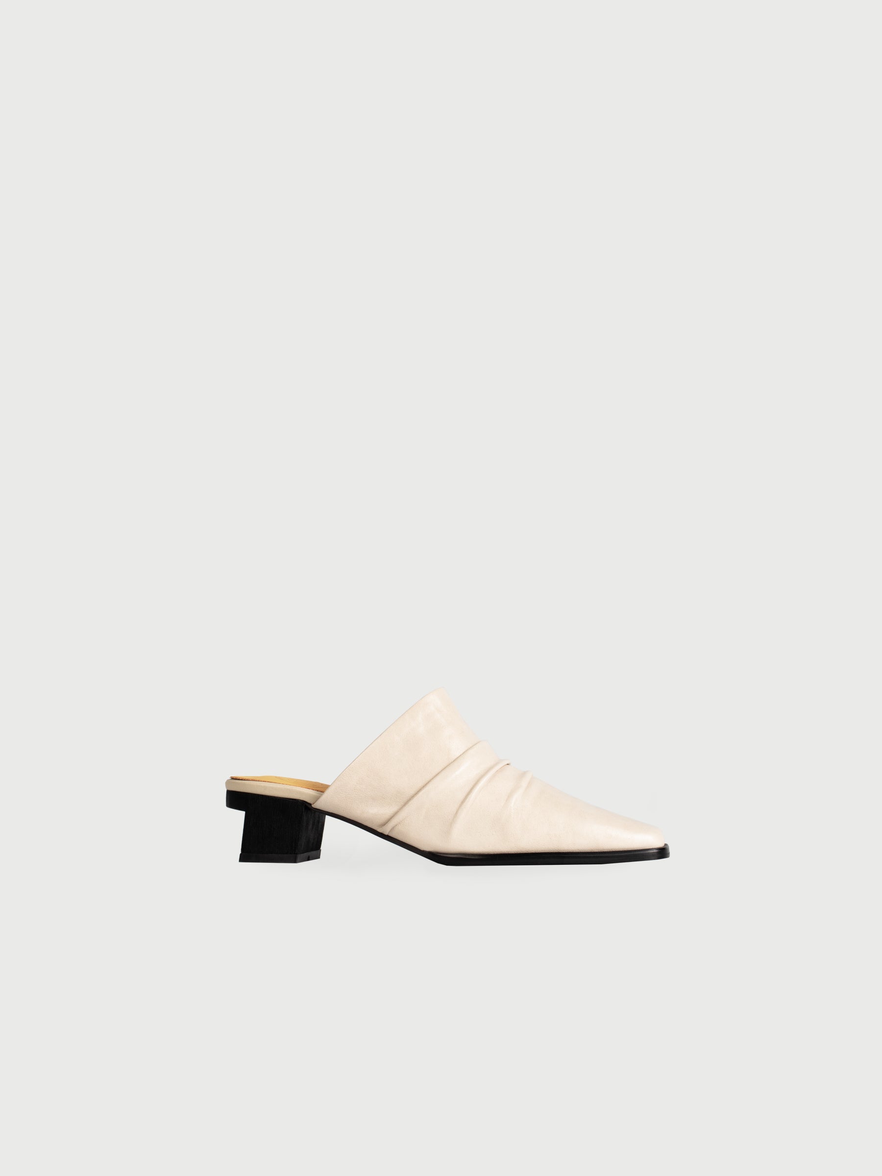 Tate ◈ Square-Toe Drapped Heels Mules