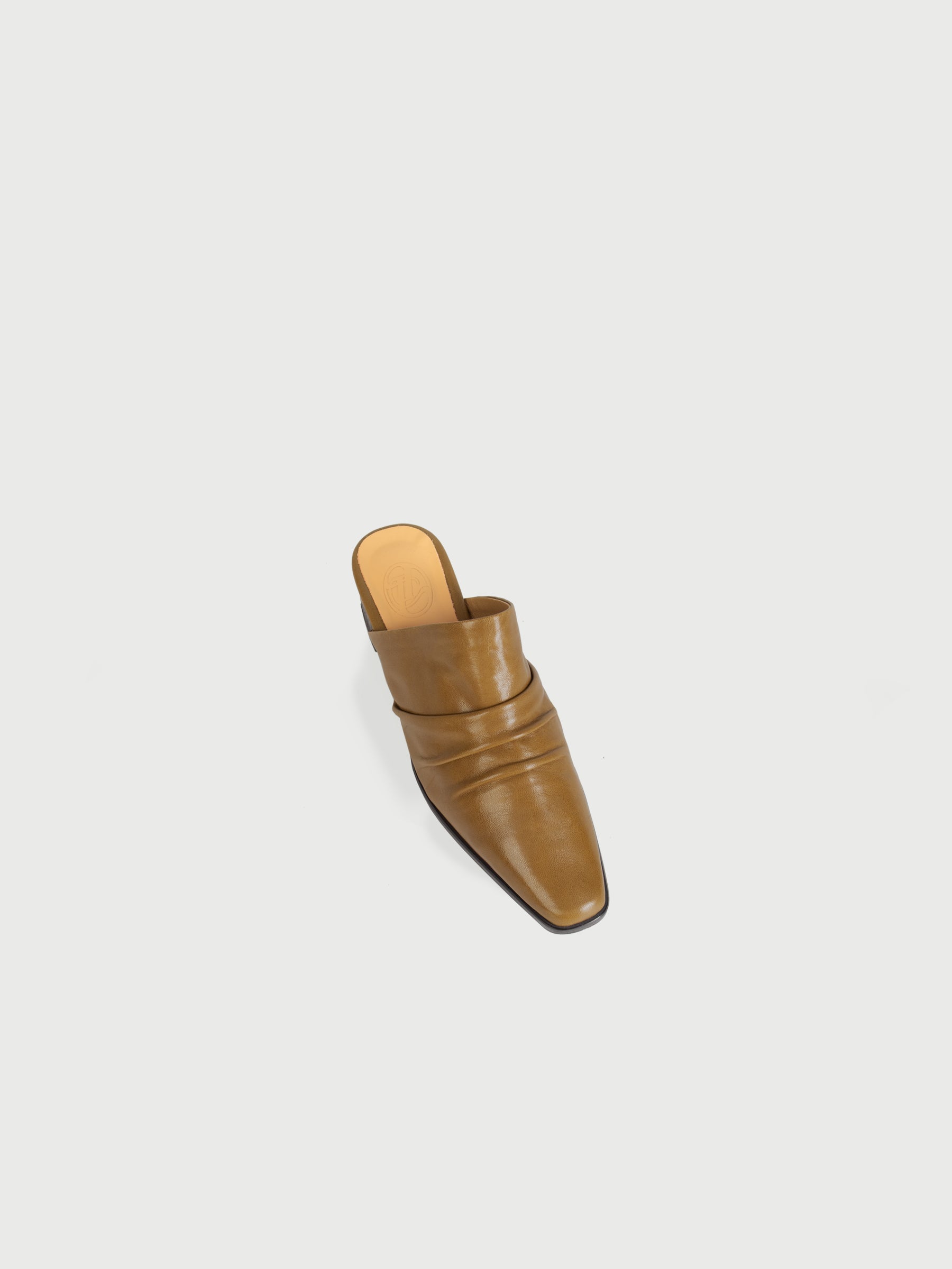 Tate ◈ Square-Toe Drapped Heels Mules
