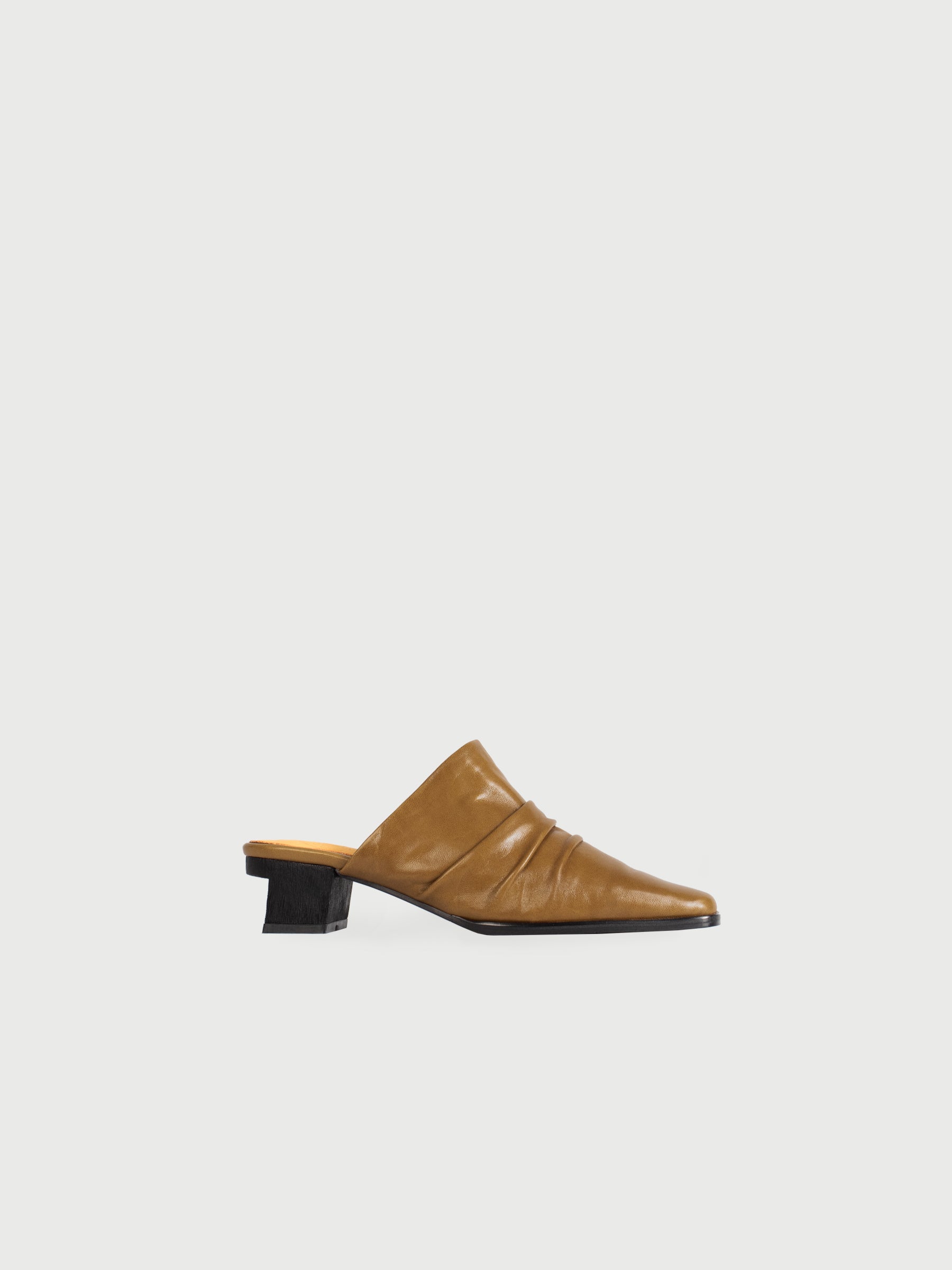 Tate ◈ Square-Toe Drapped Heels Mules