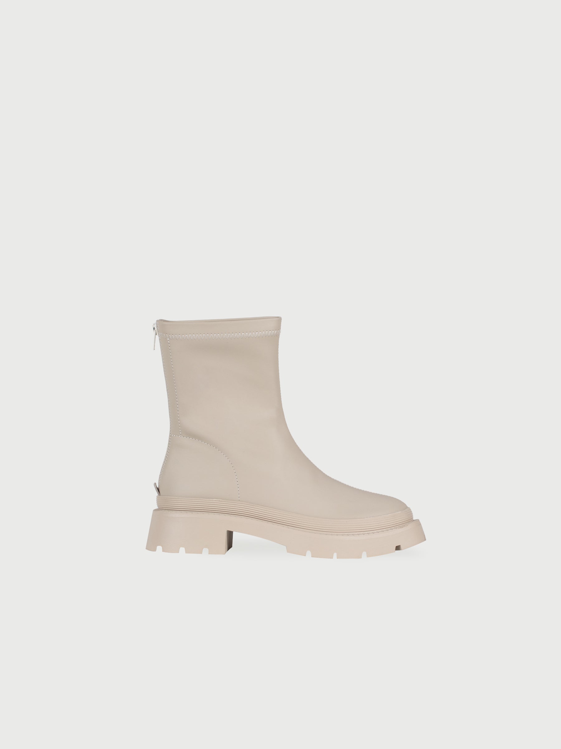 Matte Polish Leather Ankle Boots