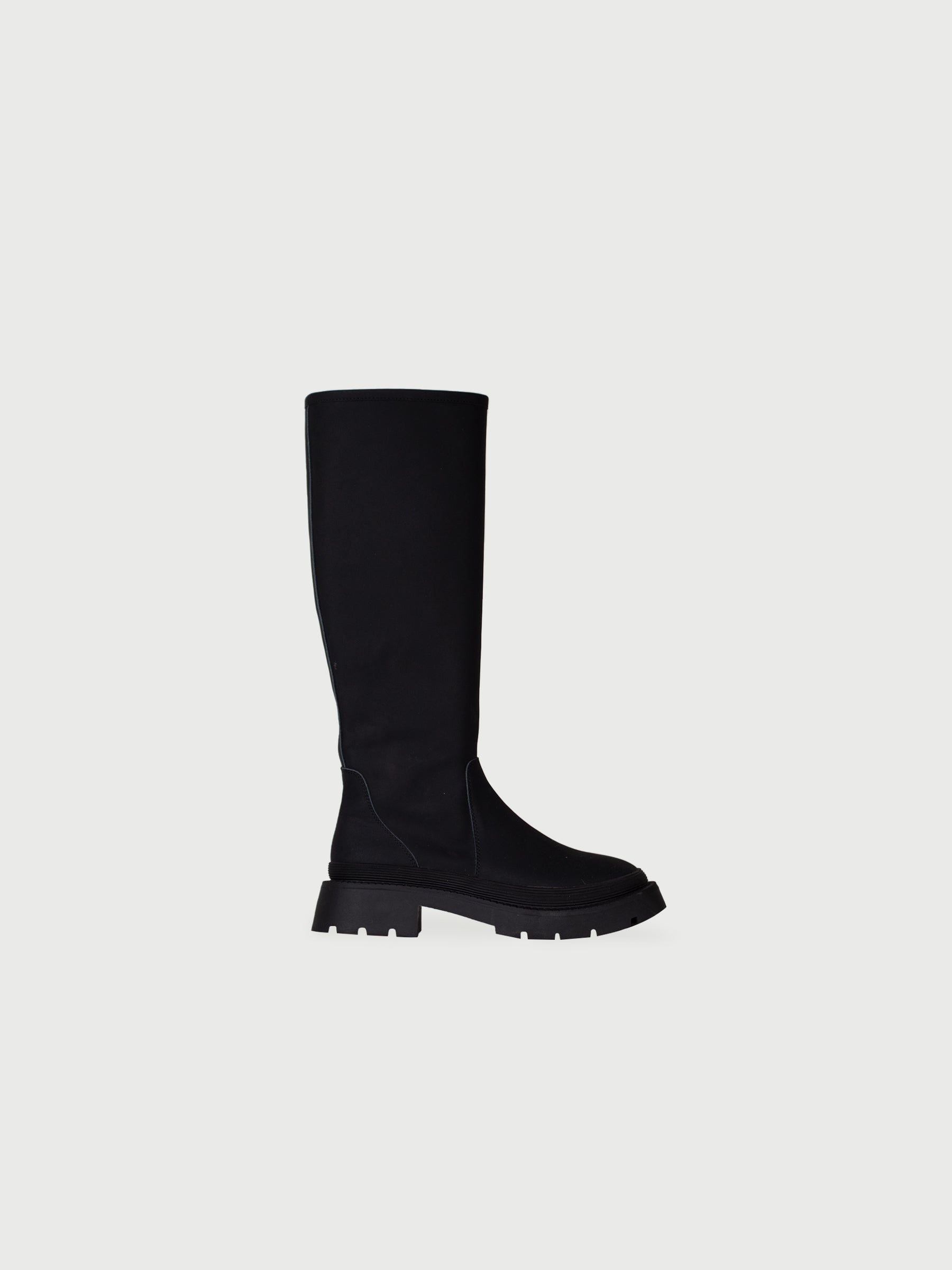 Matte Polish Leather Knee High Boots