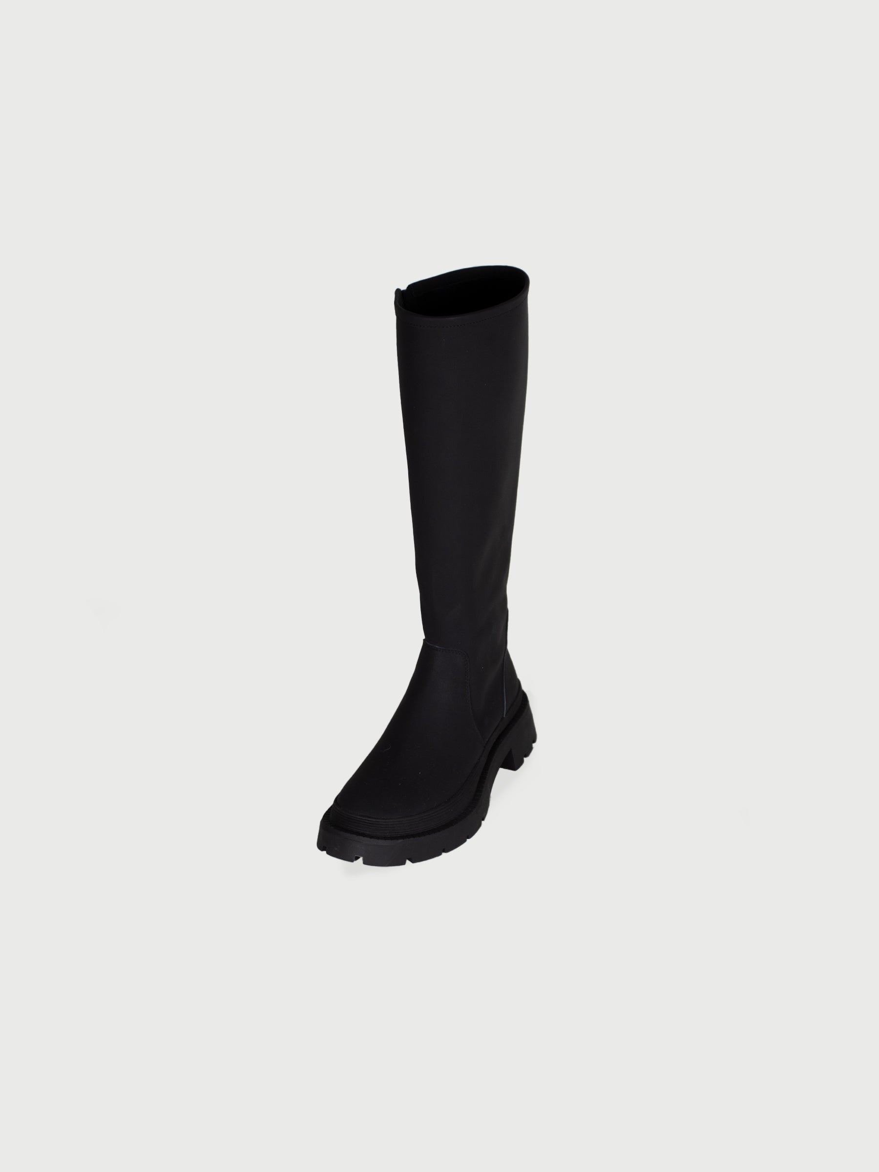 Matte Polish Leather Knee High Boots