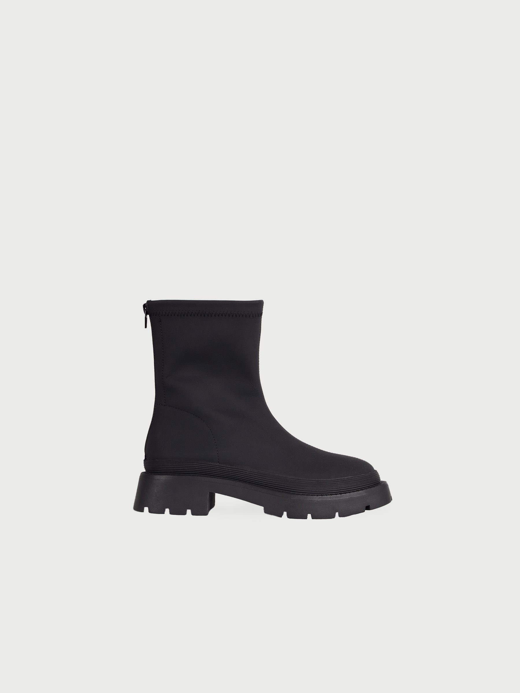 Matte Polish Leather Ankle Boots