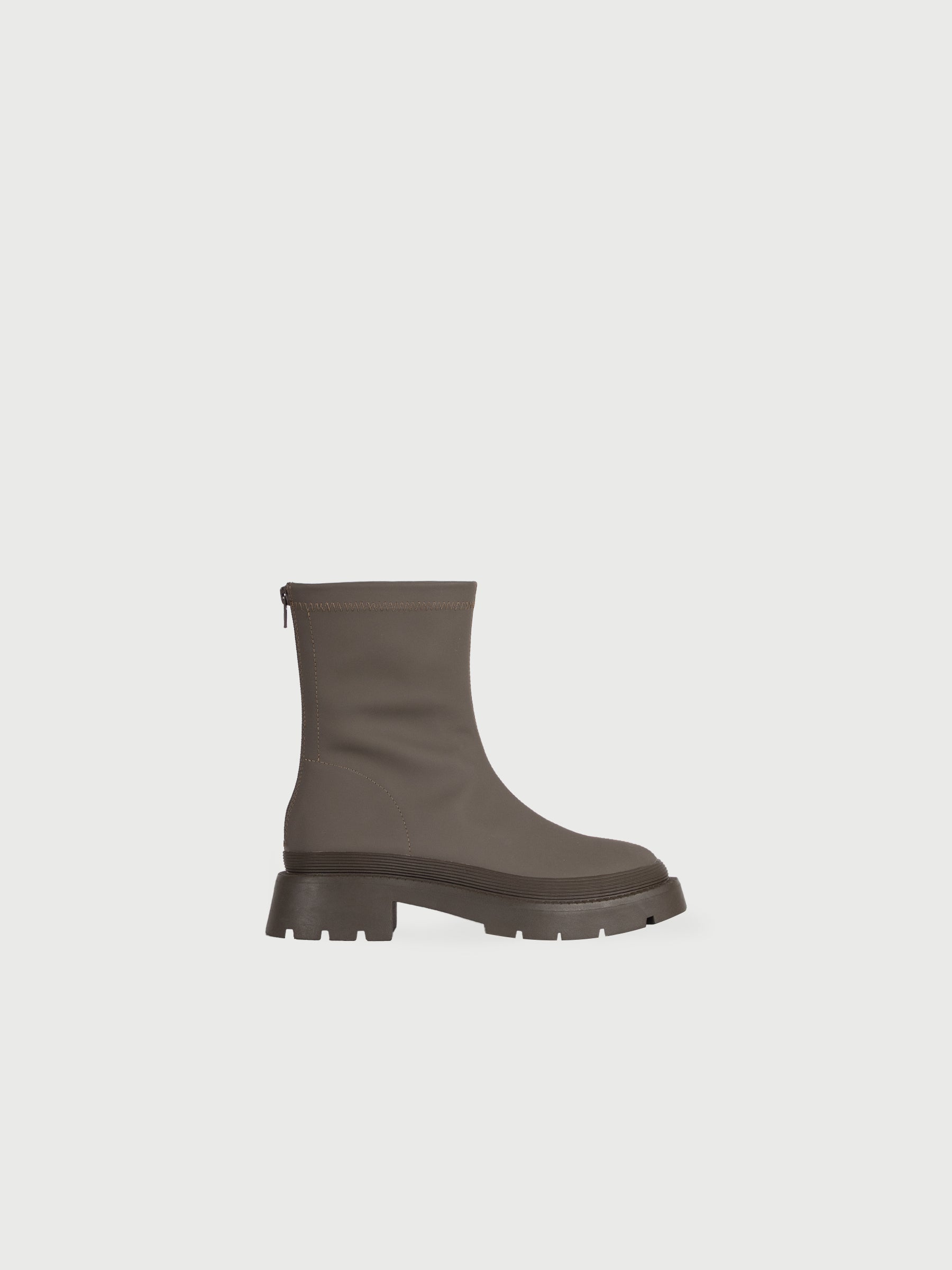 Matte Polish Leather Ankle Boots