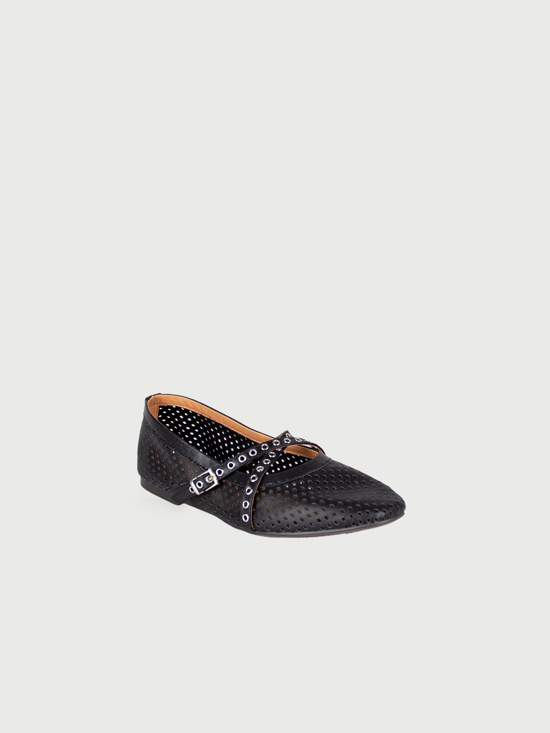 Éclairs 𓆟 Round Toe Grommet-Strap Ballerina Flats