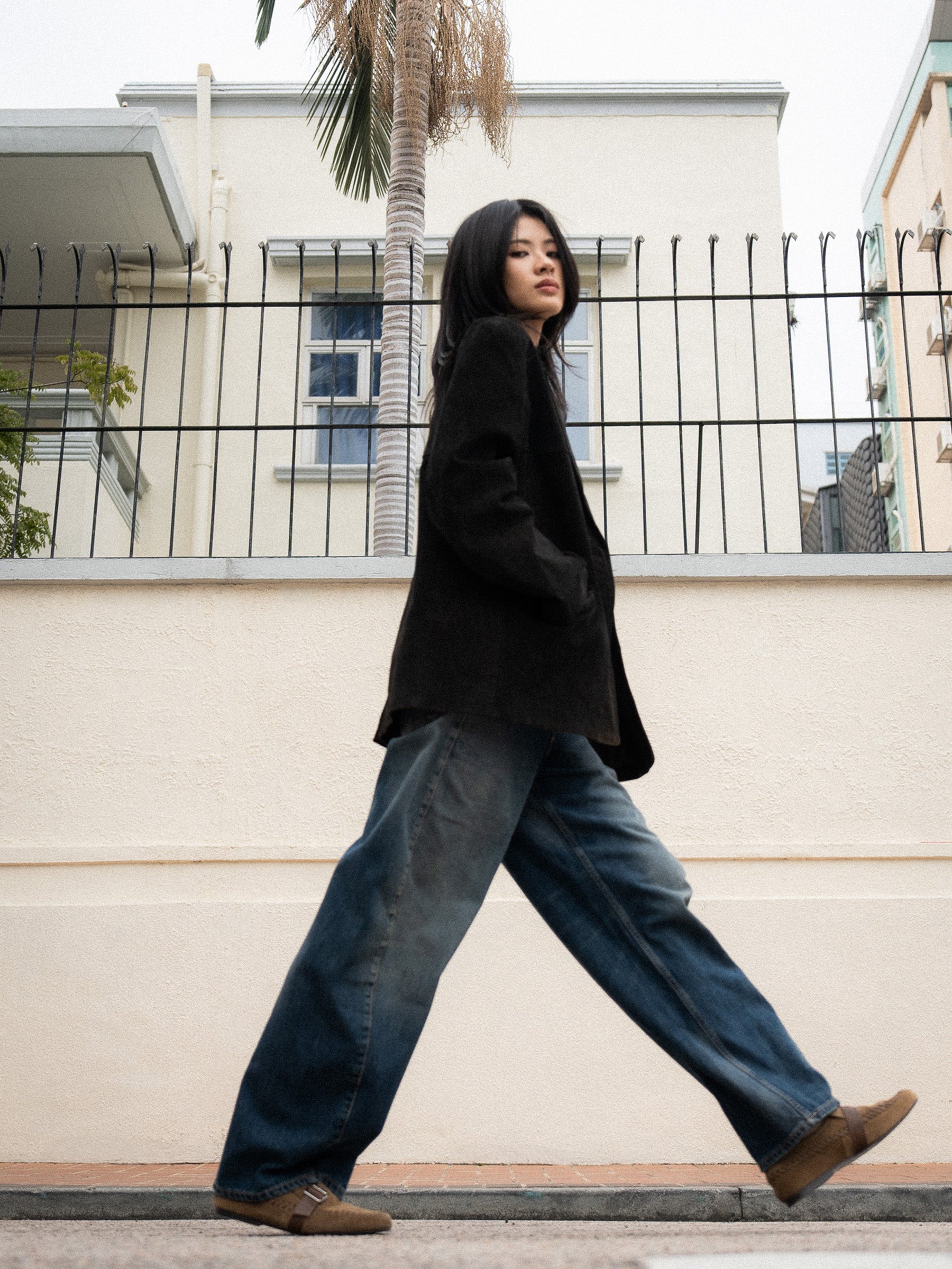 Kael・Rounded Toe Stitching Buckle Loafers