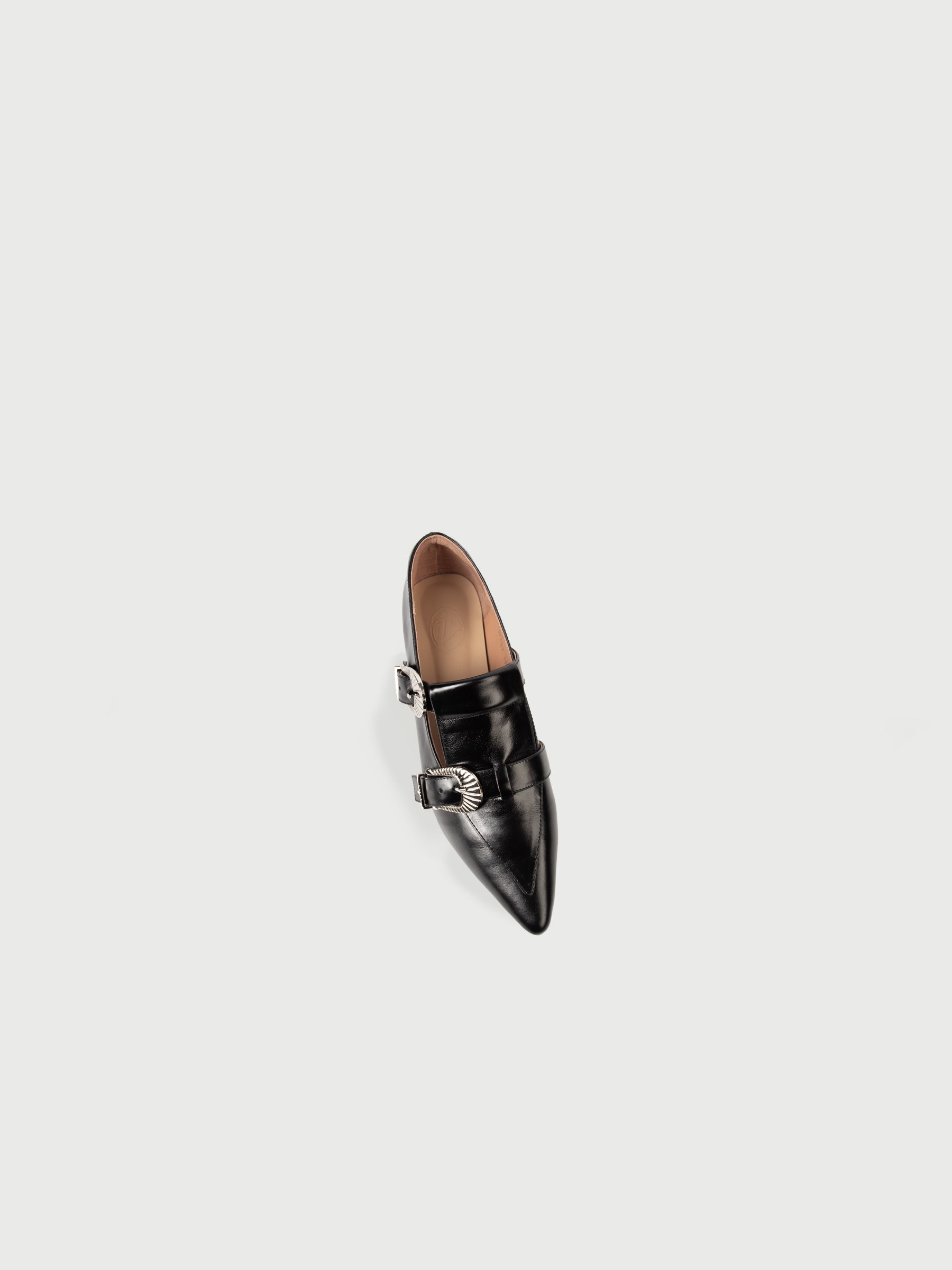 Rhea・Double Buckle Pointed-Toe Flats