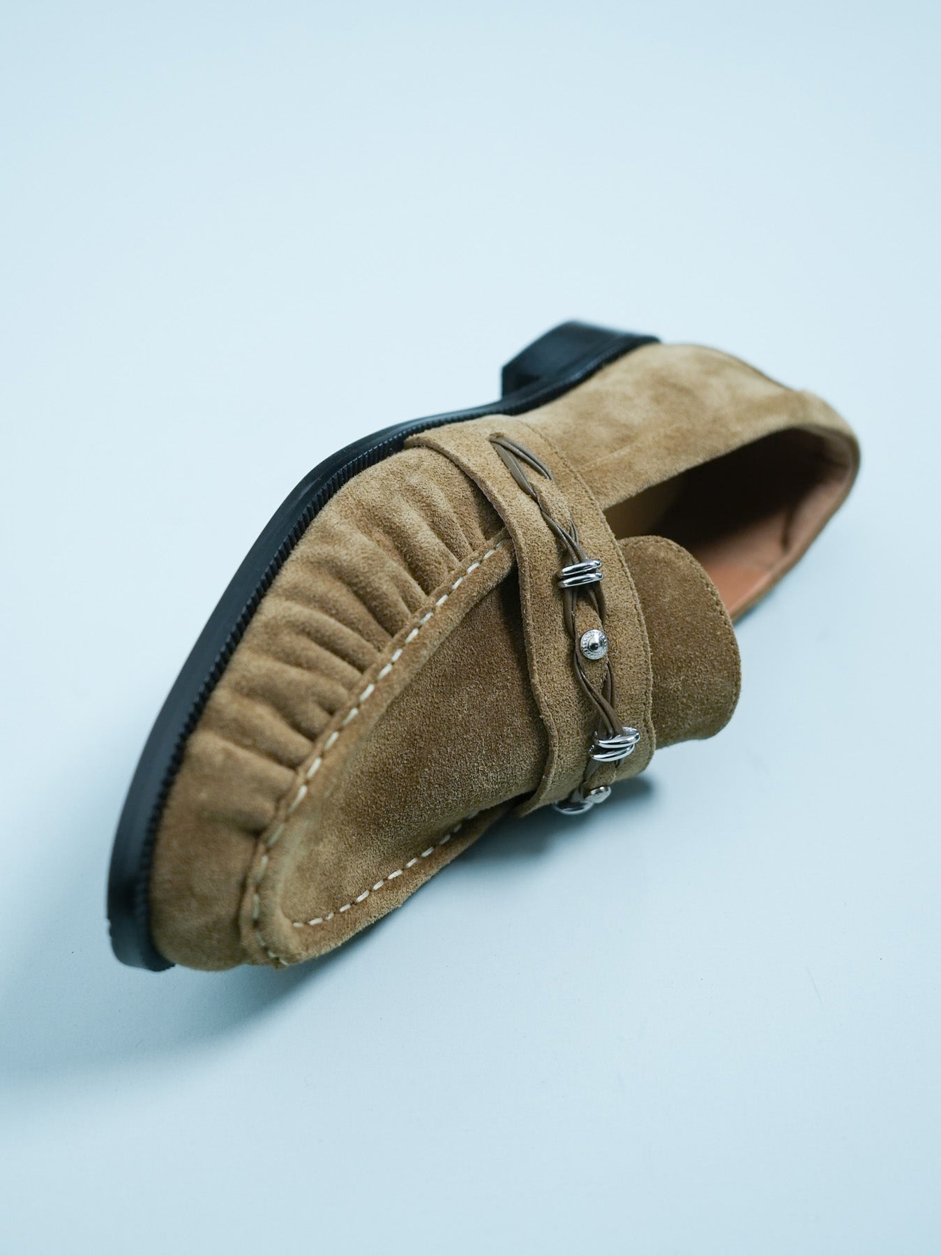 Yvaine・Pleated Stud-Embellished Loafers