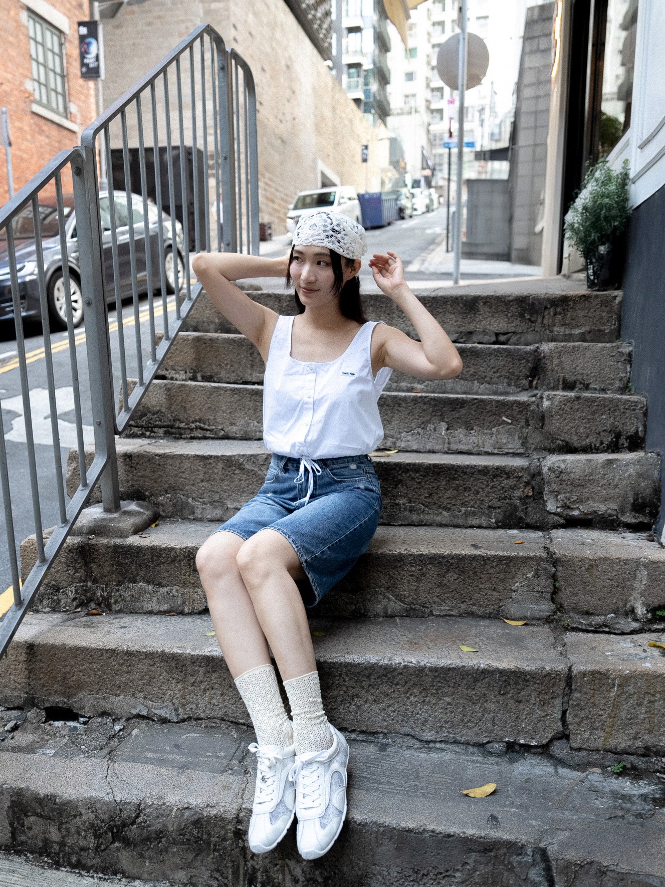 Erina ◈ Lace Mix Leather Sneakers