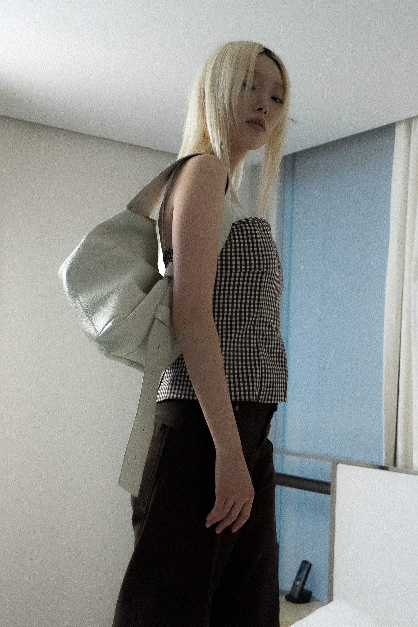 Wide Strap Leather Shoulder Bag