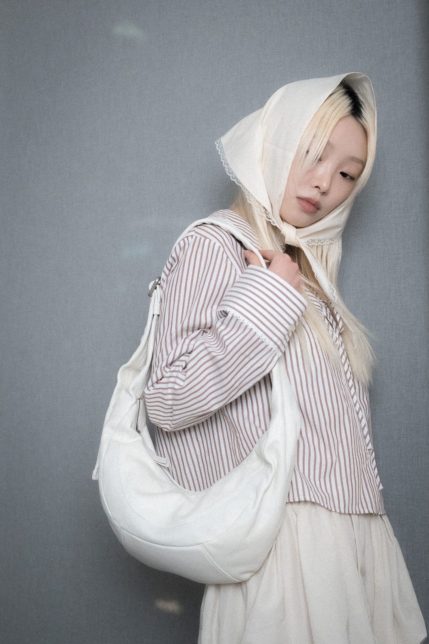 Knotted Crescent Hobo Bag With Buckles