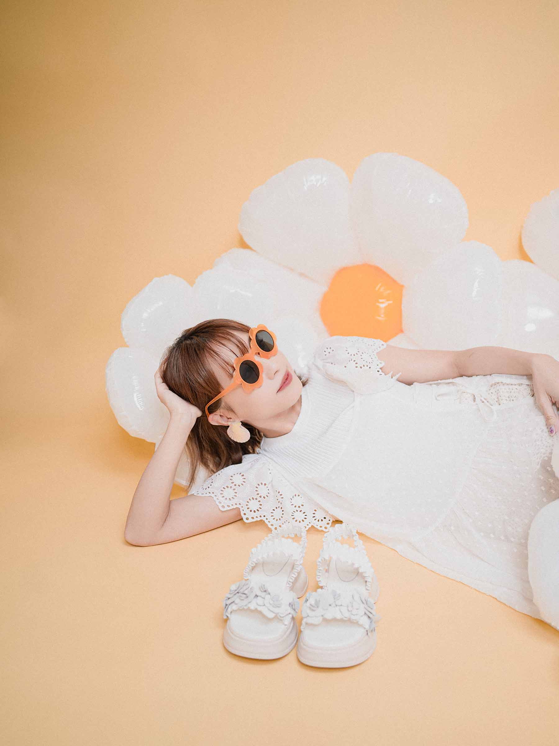 ✿ Cynthia x Leather Lab ✿ Flora • Flower Platform Sandals 花花厚底涼鞋
