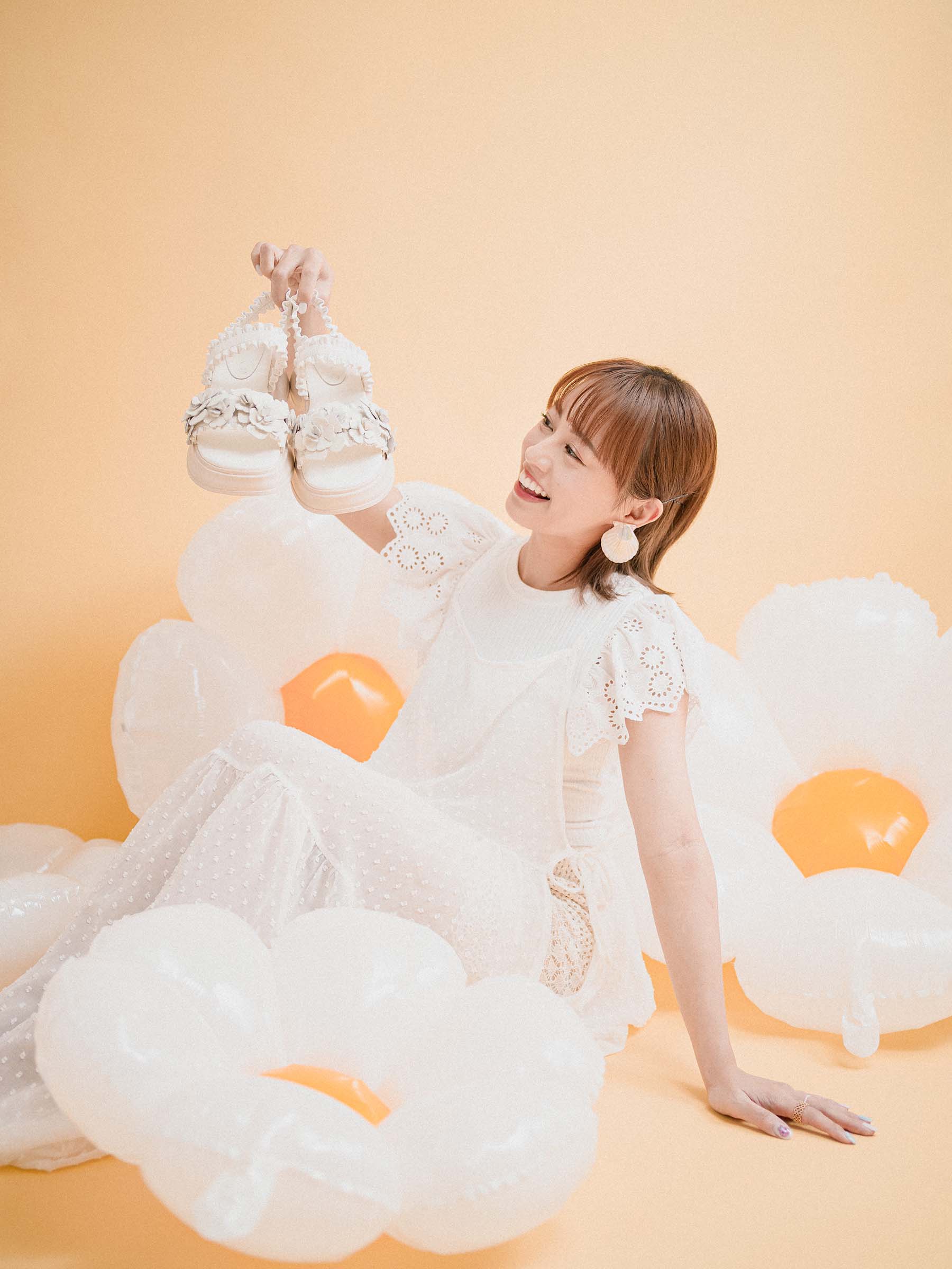✿ Cynthia x Leather Lab ✿ Flora • Flower Platform Sandals 花花厚底涼鞋