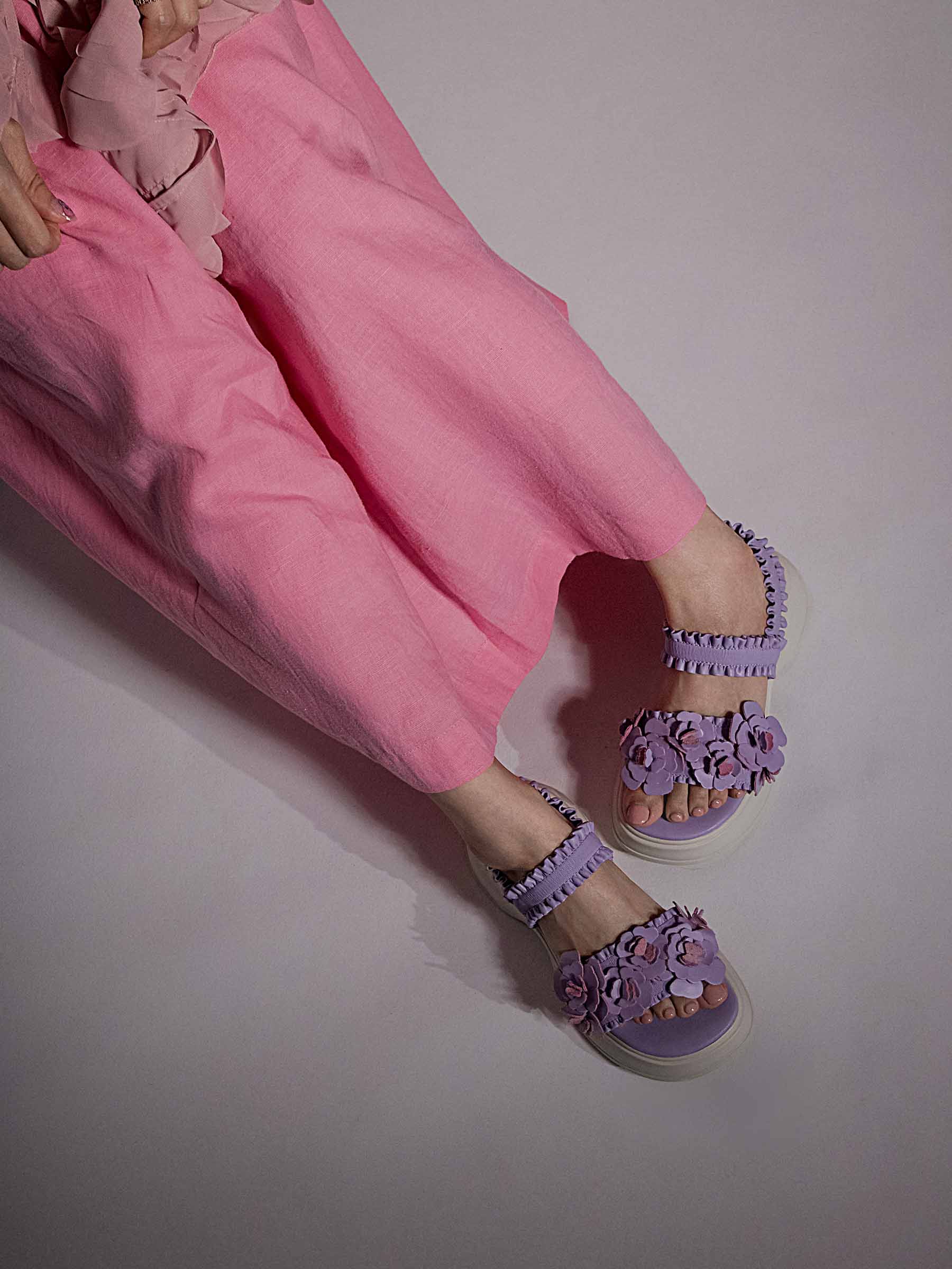 ✿ Cynthia x Leather Lab ✿ Flora • Flower Platform Sandals 花花厚底涼鞋