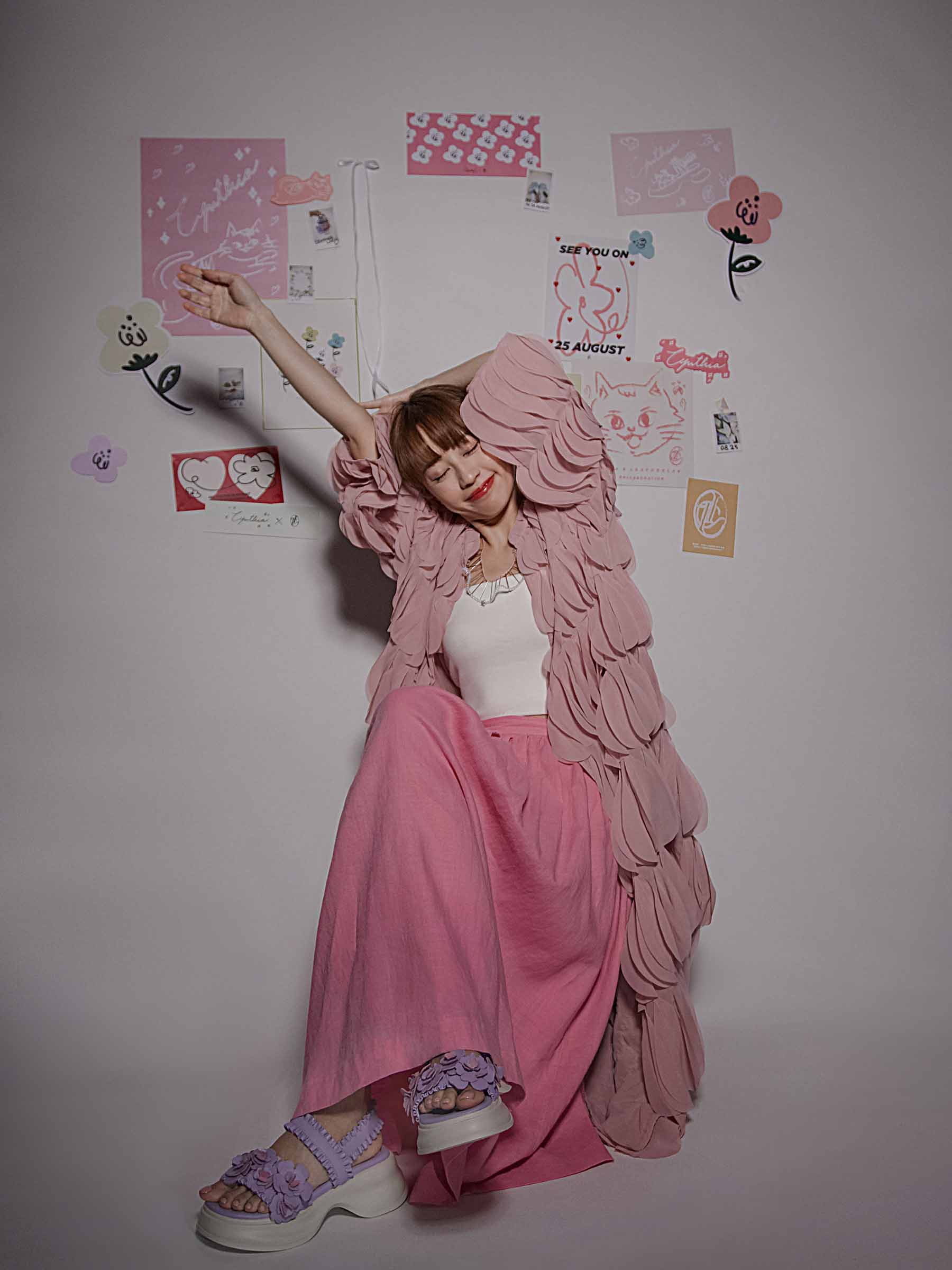 ✿ Cynthia x Leather Lab ✿ Flora • Flower Platform Sandals 花花厚底涼鞋