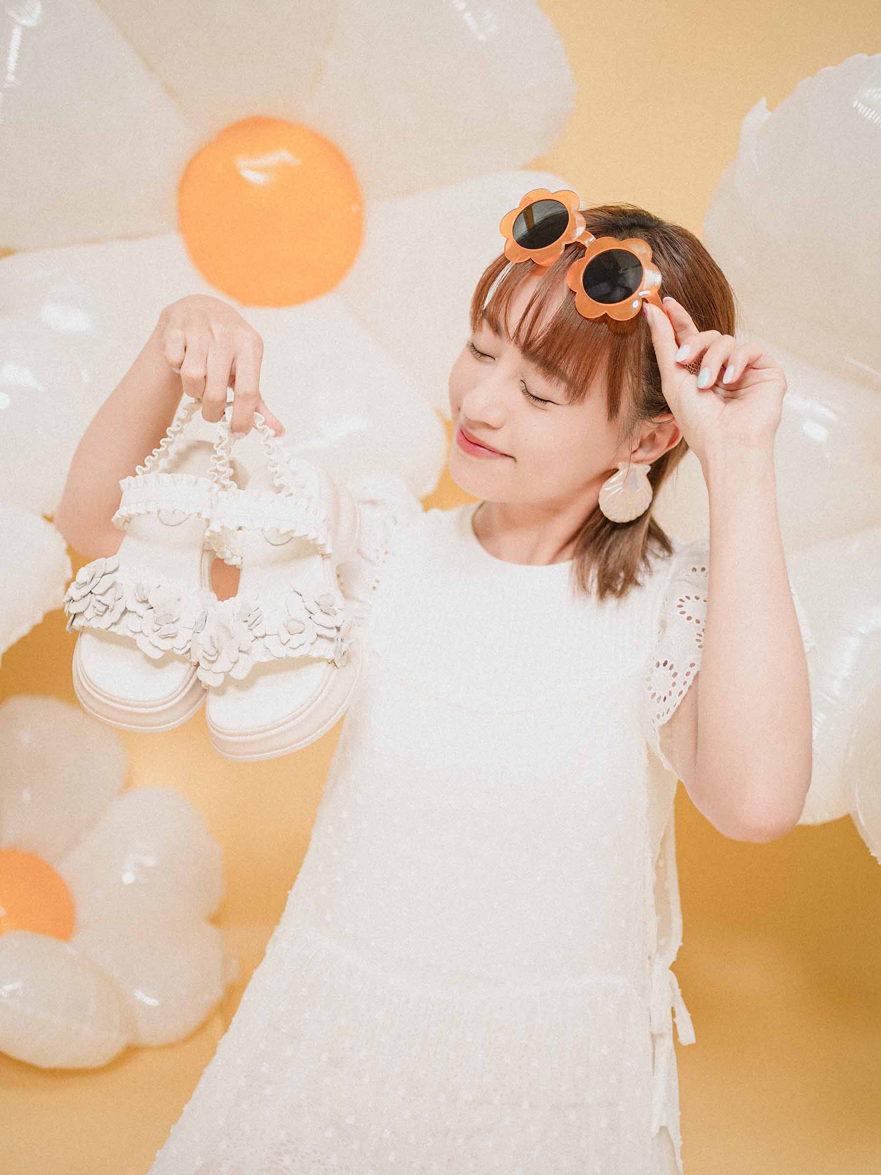 ✿ Cynthia x Leather Lab ✿ Flora • Flower Platform Sandals 花花厚底涼鞋