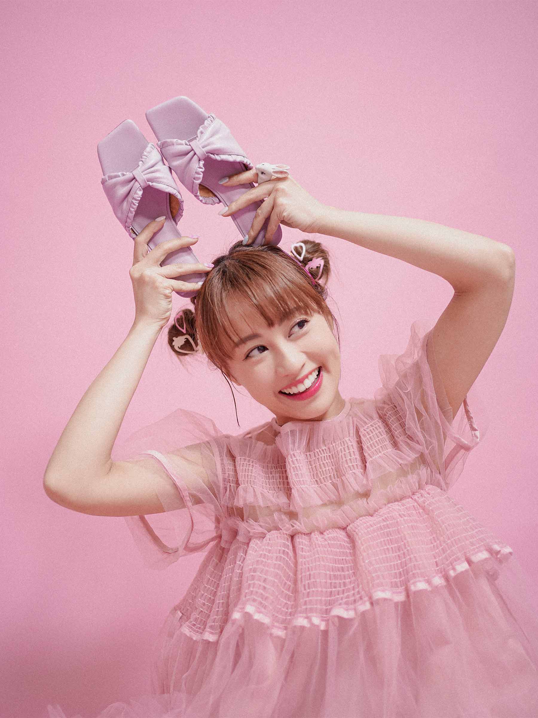 ✿ Cynthia x Leather Lab ✿ Ribbon Straw Heel Mules 蝴蝶結藤編跟涼鞋