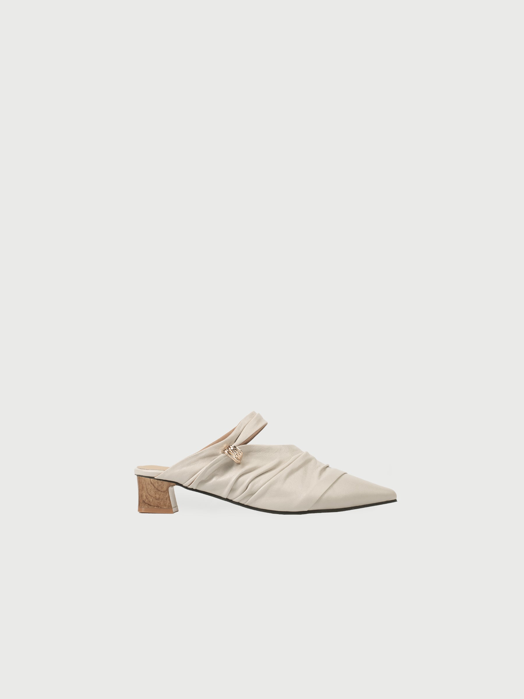 Daphne・Draped Leather Pointed-Toe Mules