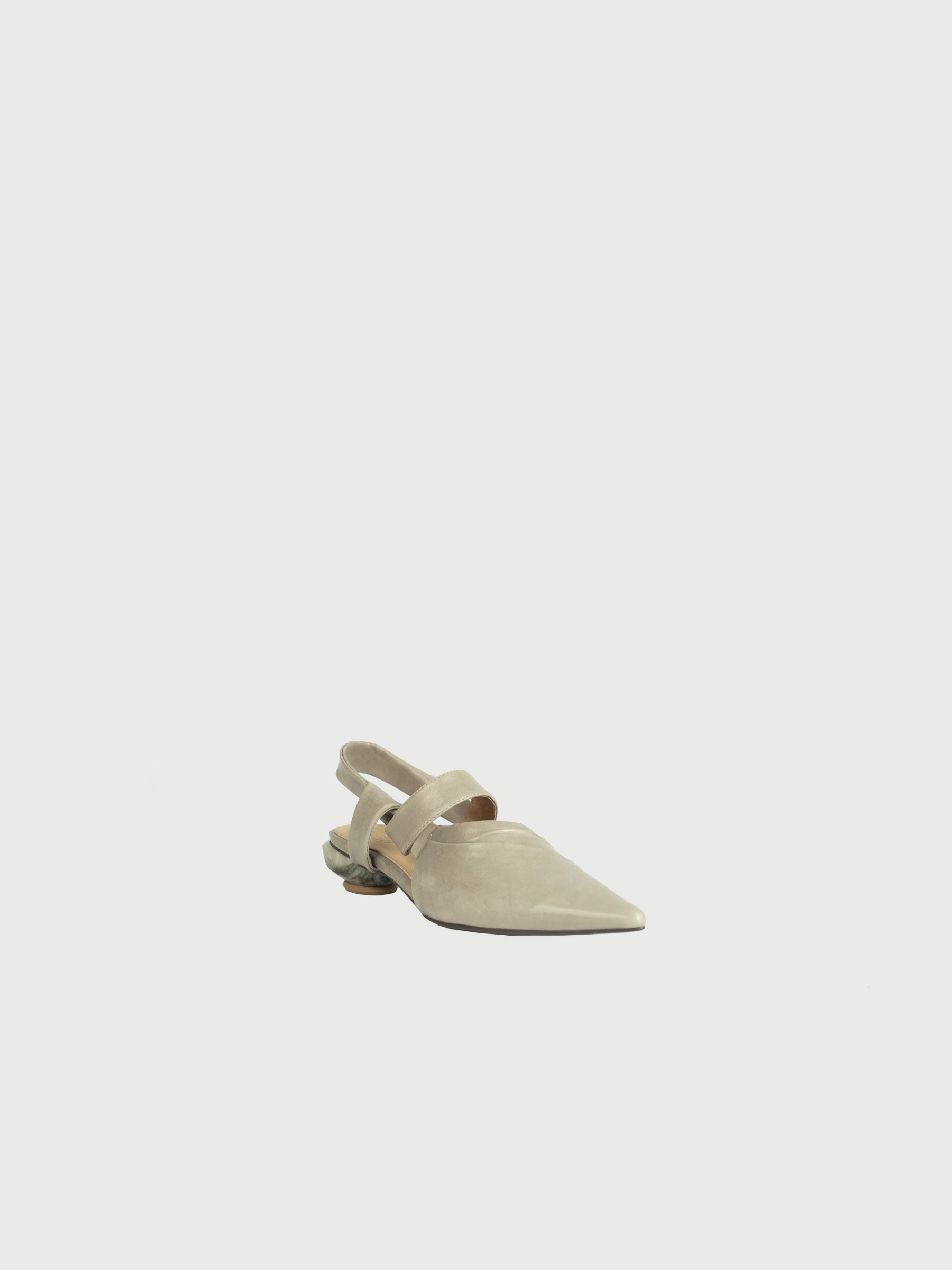 Cleo ◈ Pointed Crepe Draped Marble Heel Slingback