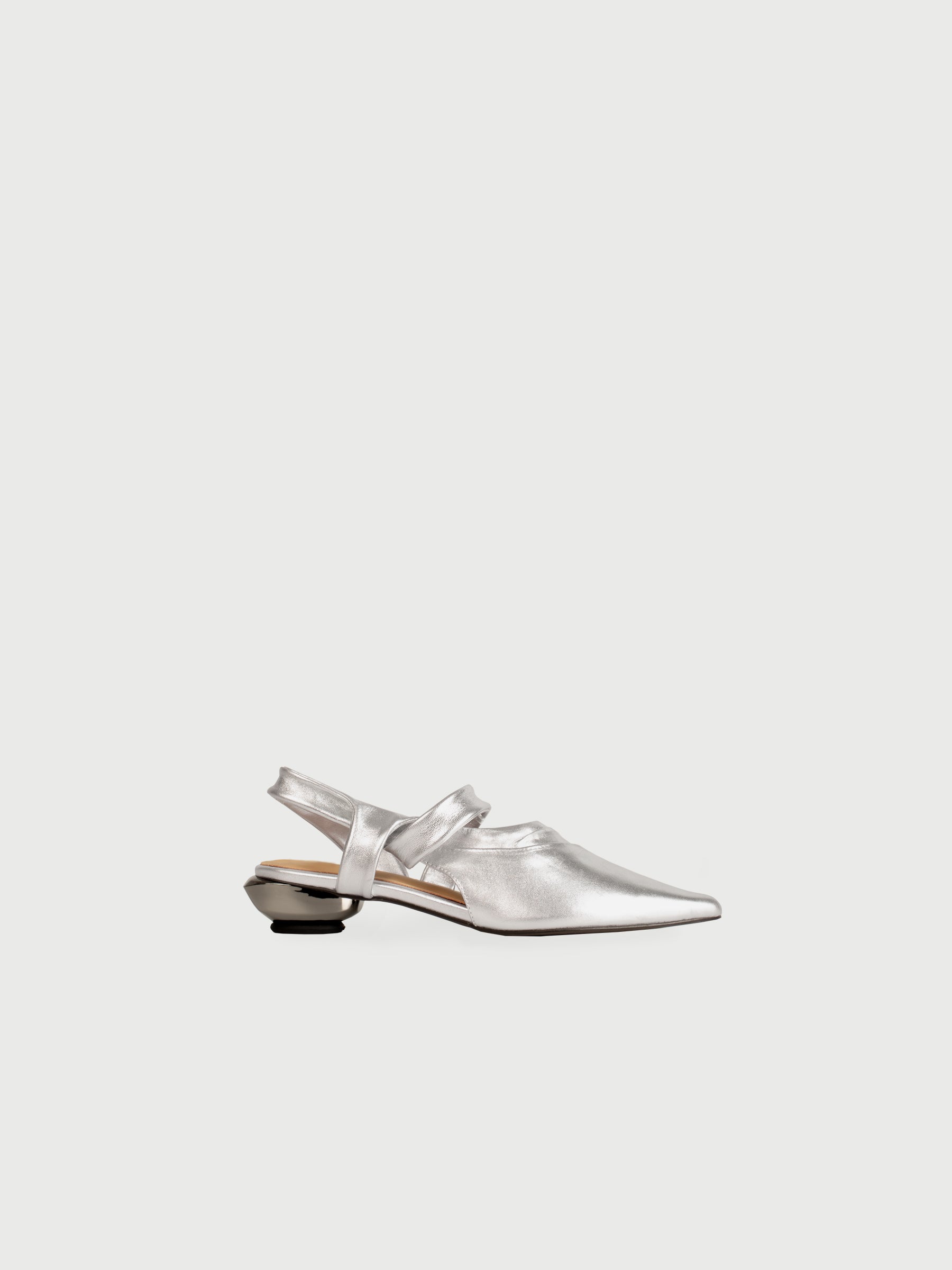 Cleo ◈ Pointed Crepe Draped Marble Heel Slingback
