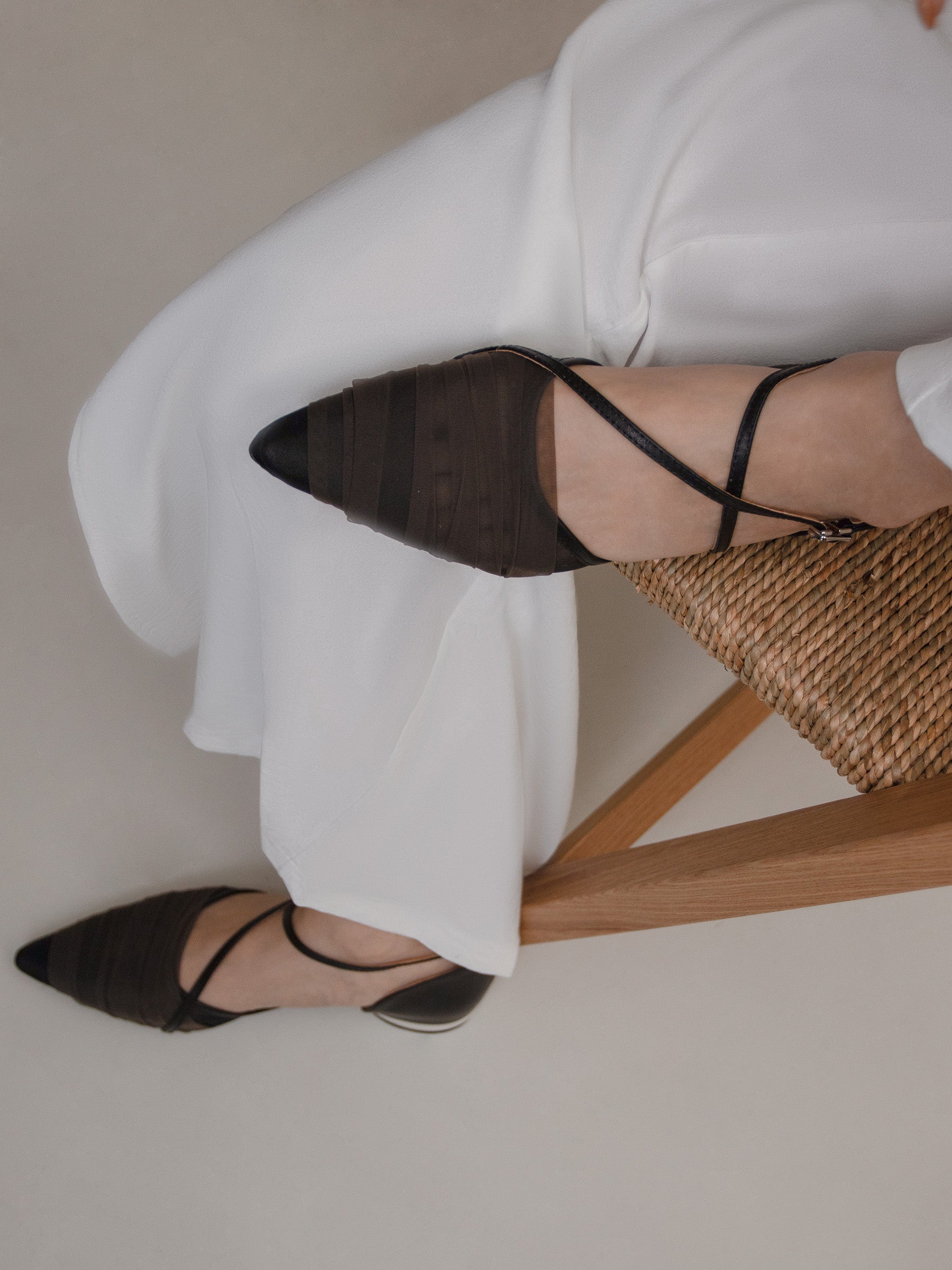Pointed Chiffon Flats