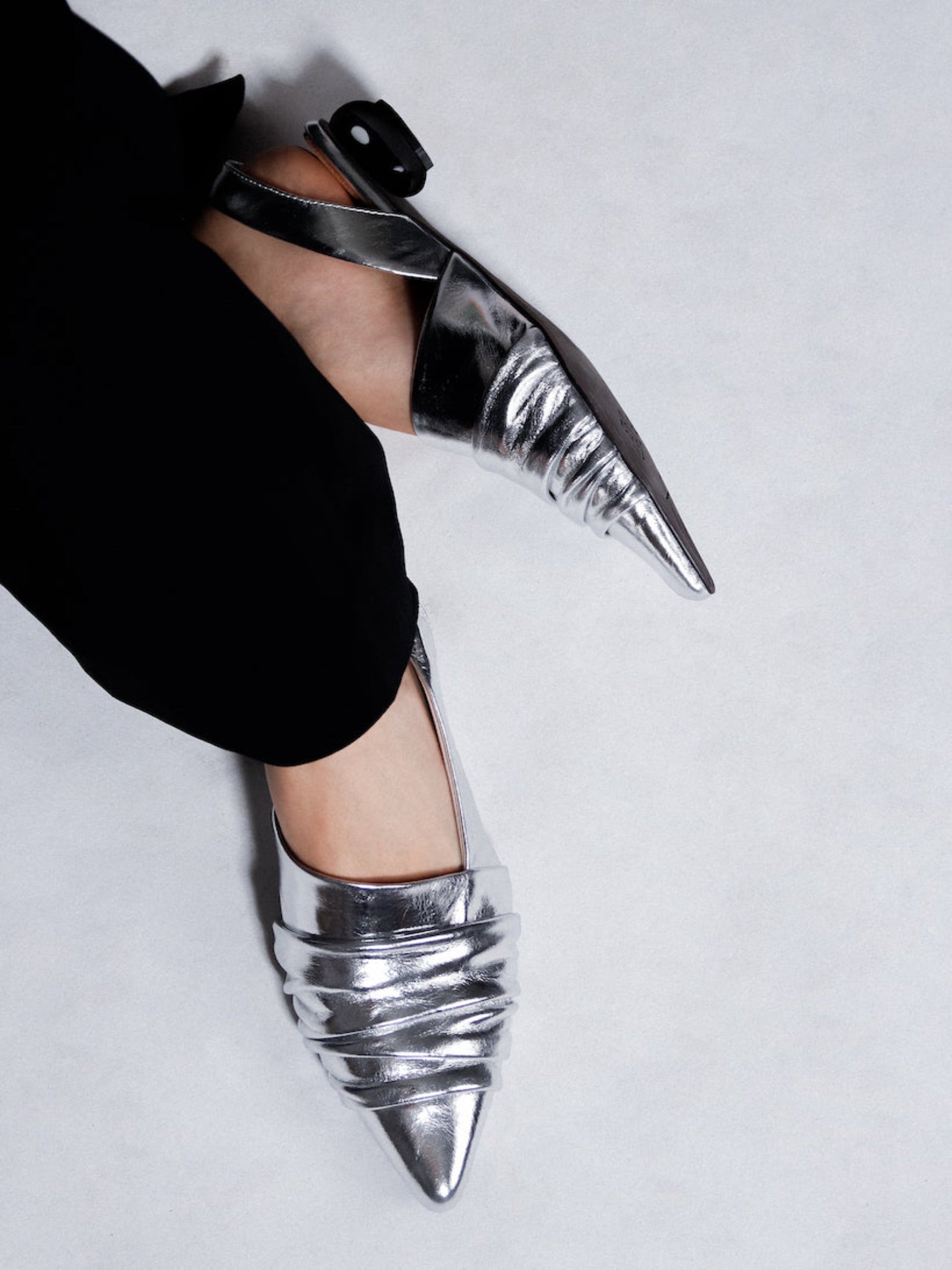 Pointed Draped Slingback