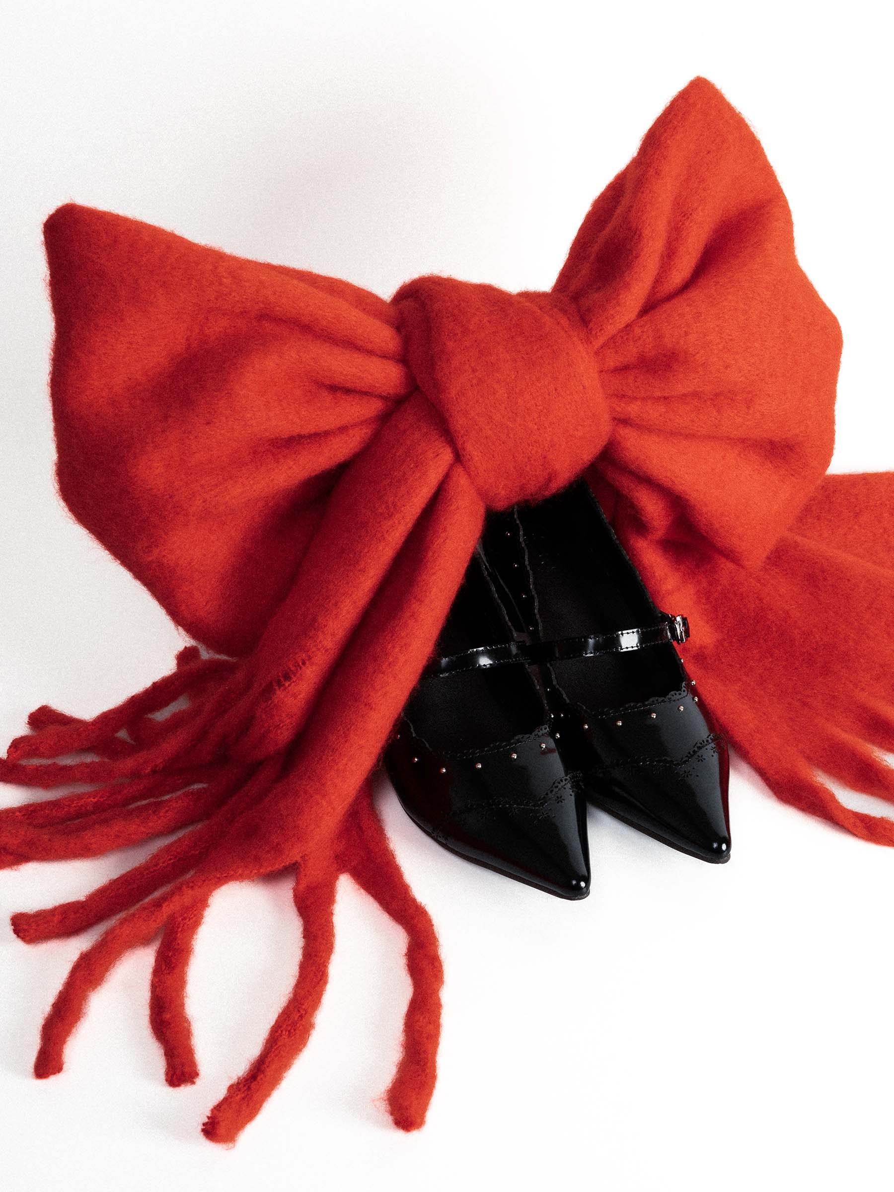 Arina ❆ Pointed Toe Laser-cut Studs Strap Heel