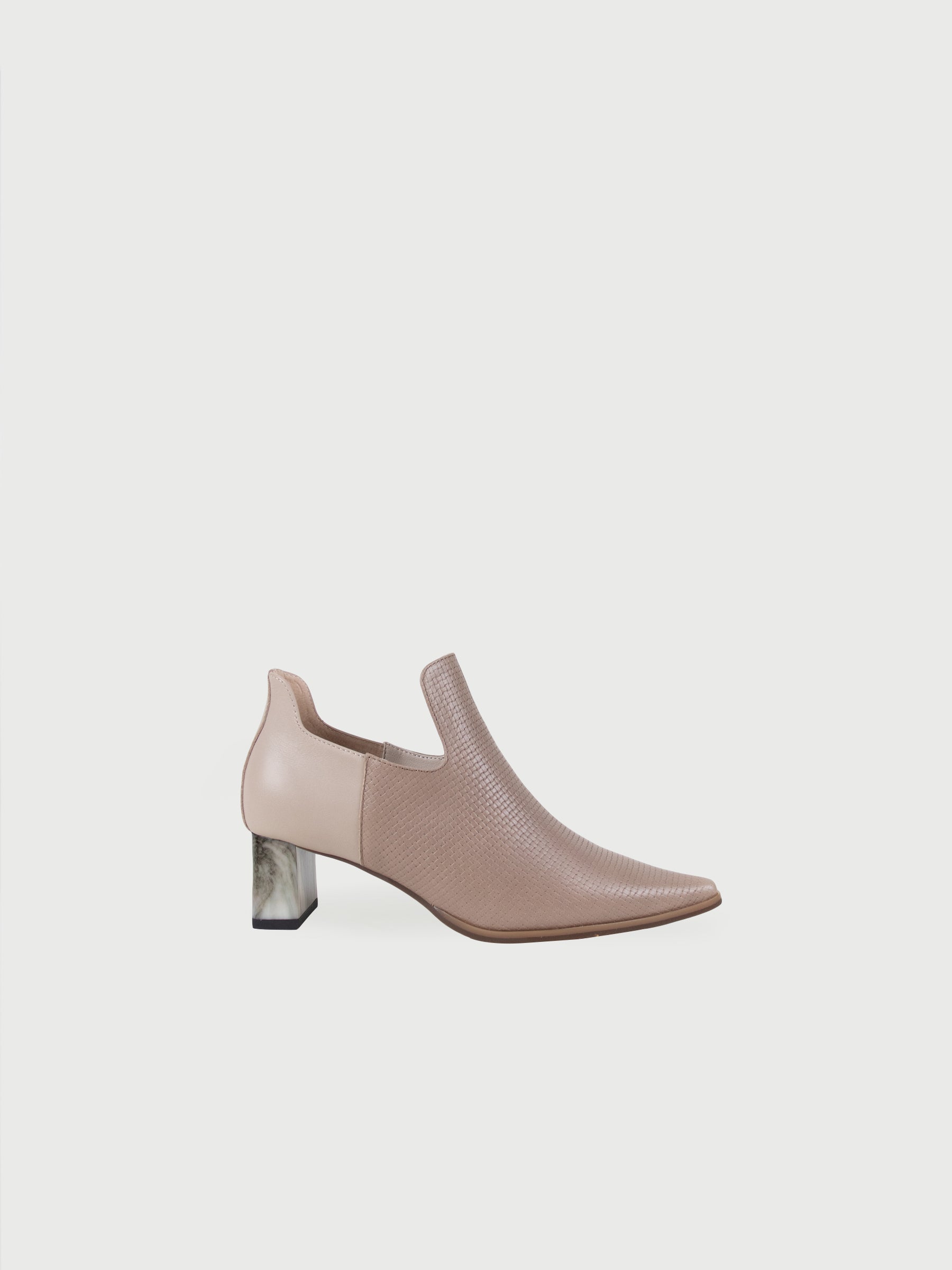 Pointed Marble-Heel Ankle Boots