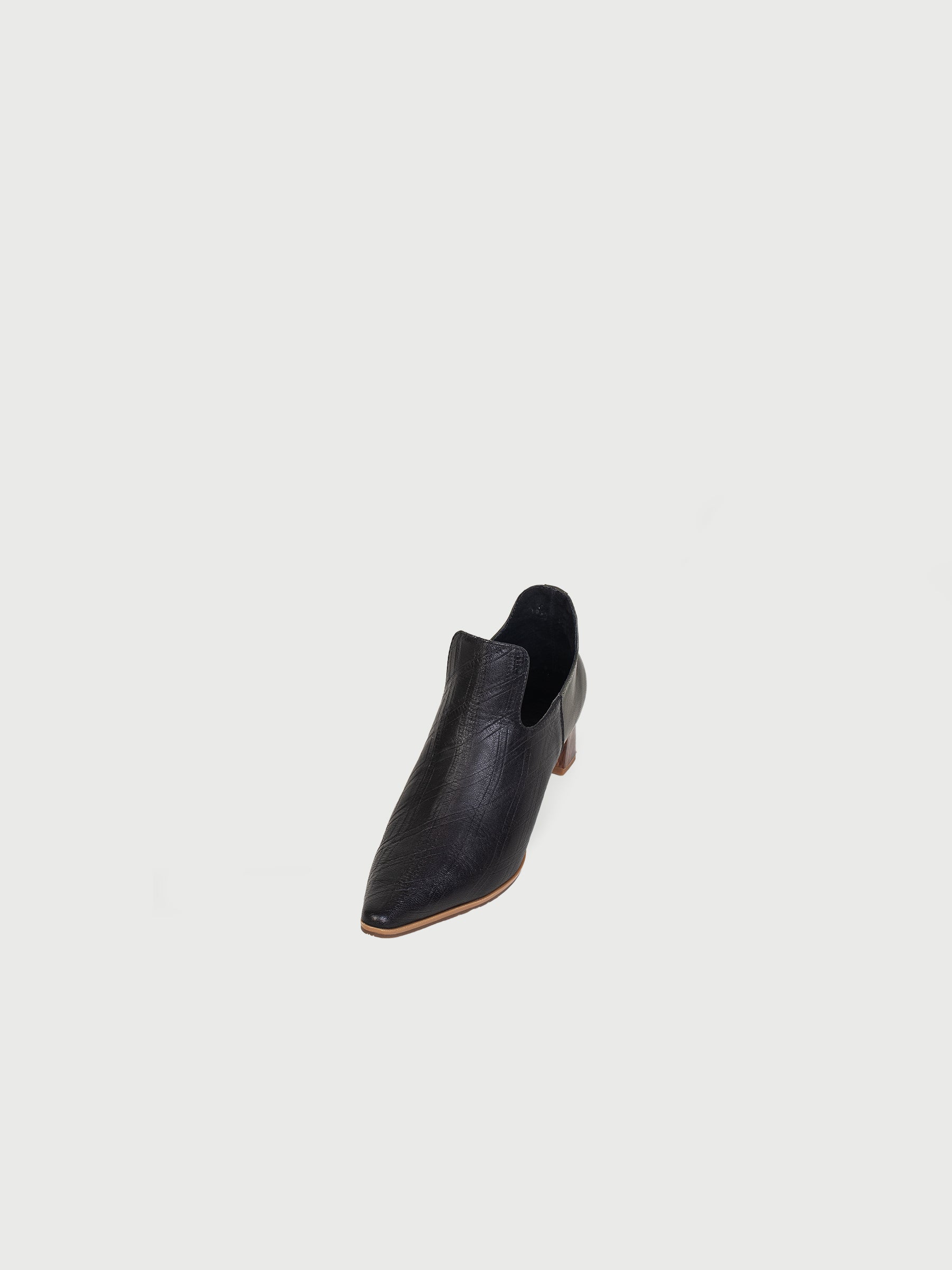 Pointed Marble-Heel Ankle Boots